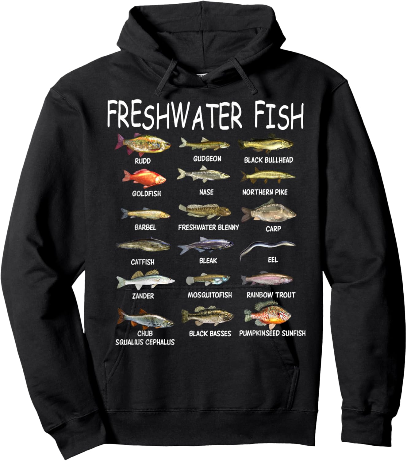 Fish Species Biology Types Of Freshwater Fish Fishing Hoodie - Hoodie | Black