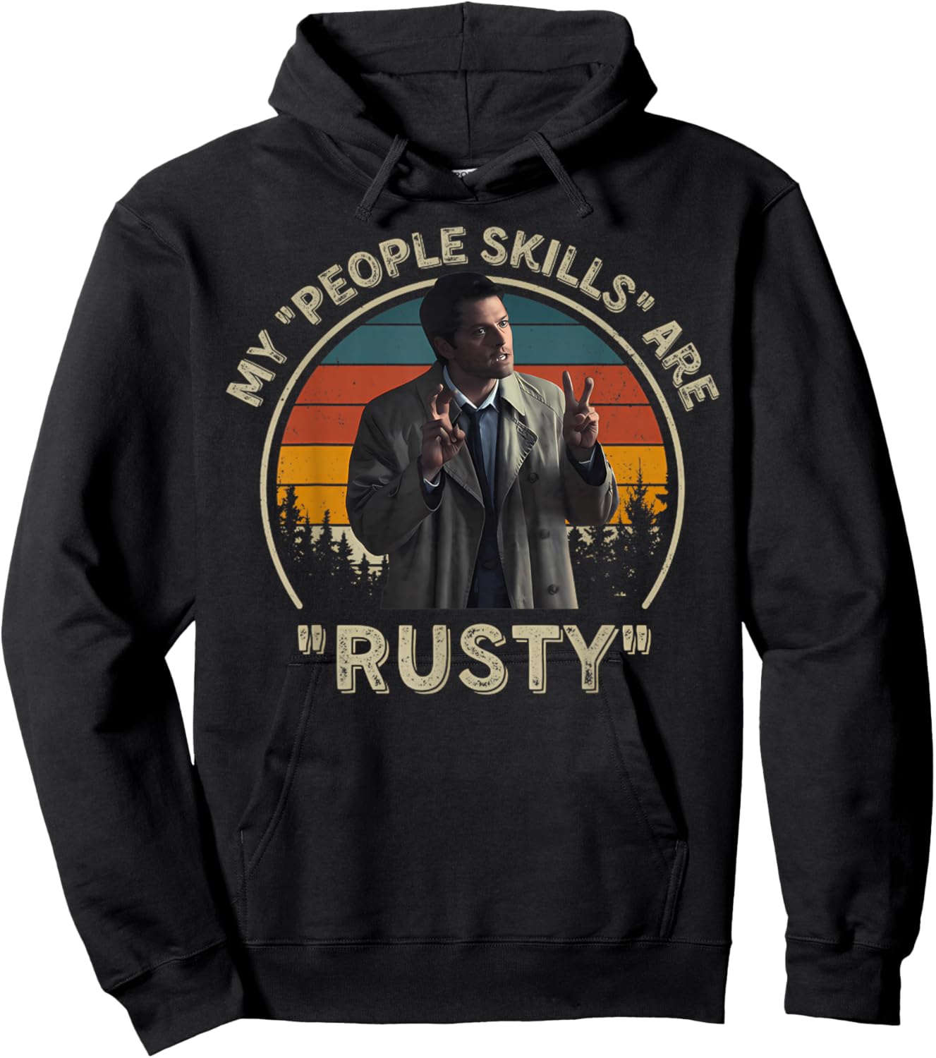 My People Skills Are Rusty Vintage Hoodie - Hoodie | Black