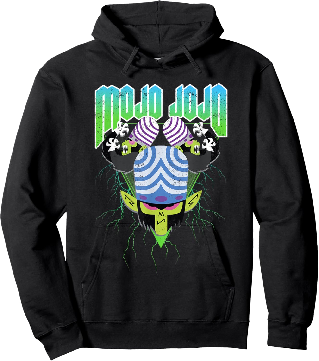 Power Puff Girls Mojo JoJo Electric Evil Metal Distressed Hoodie - Hoodie | Black