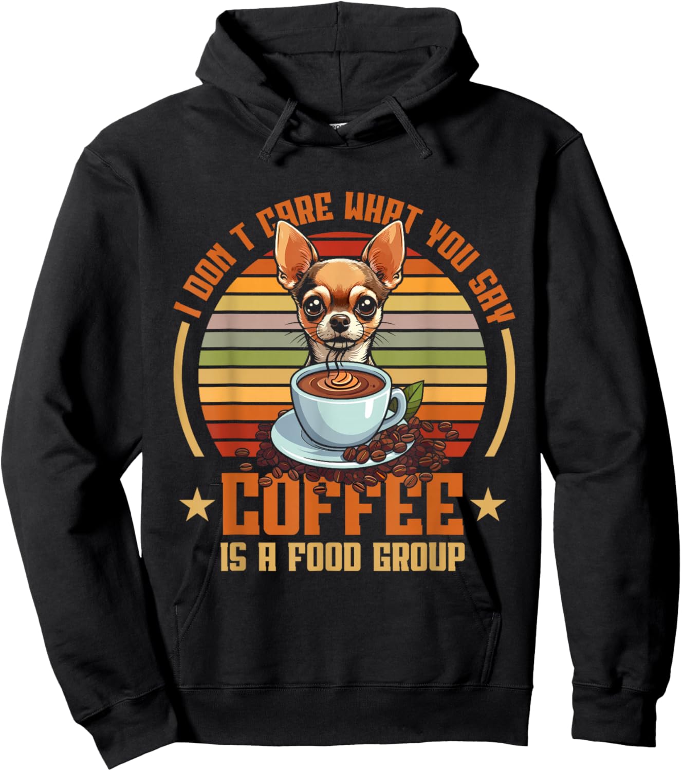 Retro Chihuahua Coffee Hoodie - Hoodie | Black