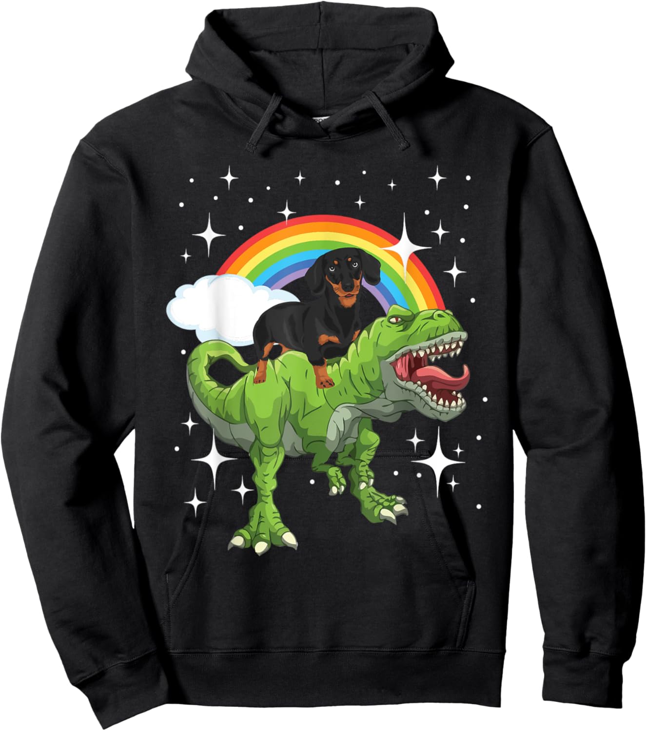 Dinosaur And Dachshund - Trex Dog Lover Puppy Trainer Men Women Kids Hoodie - Hoodie | Black