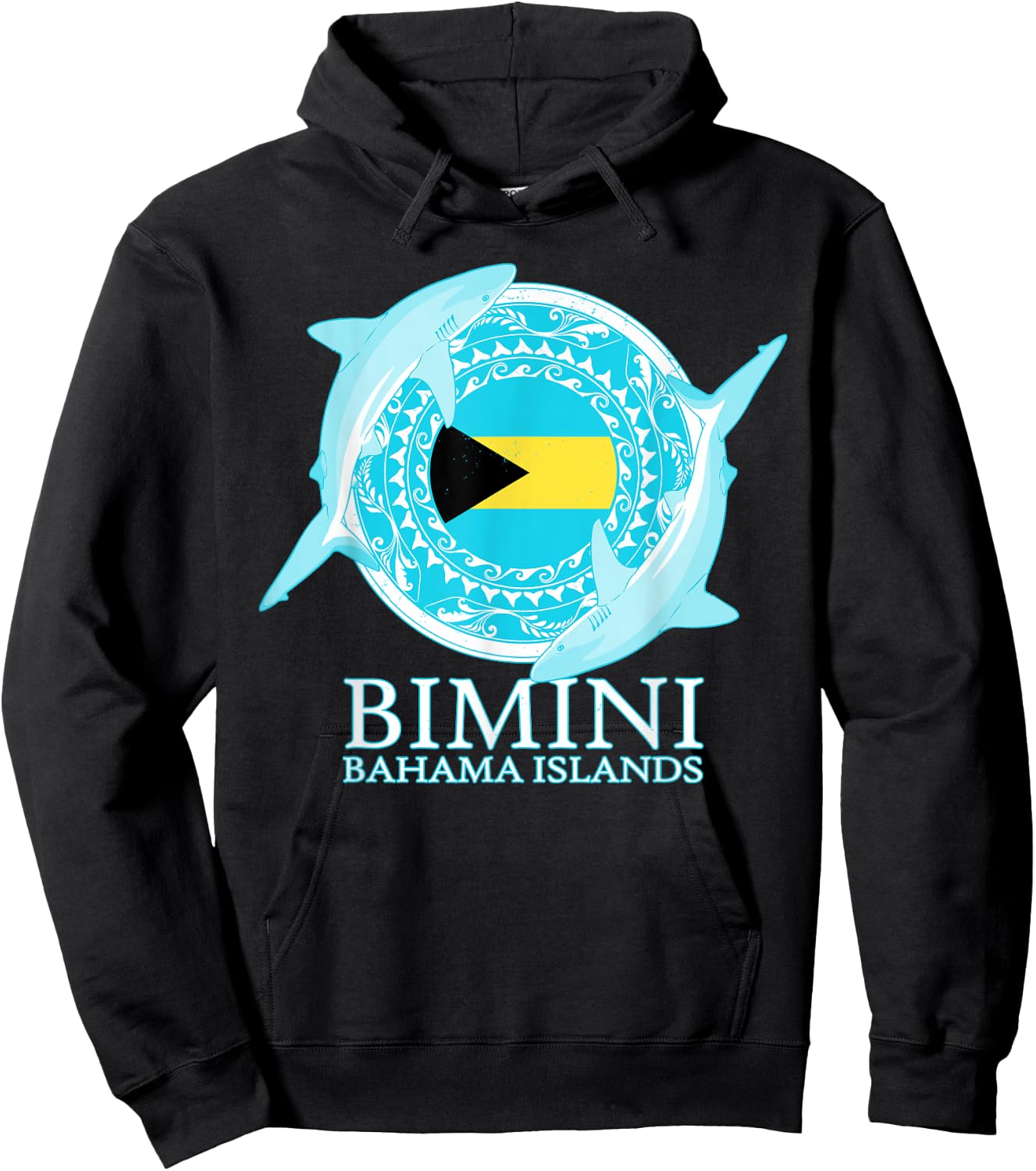 Caribbean Reef Sharks Bimini Shark Diving Bahama Islands Hoodie - Hoodie | Black