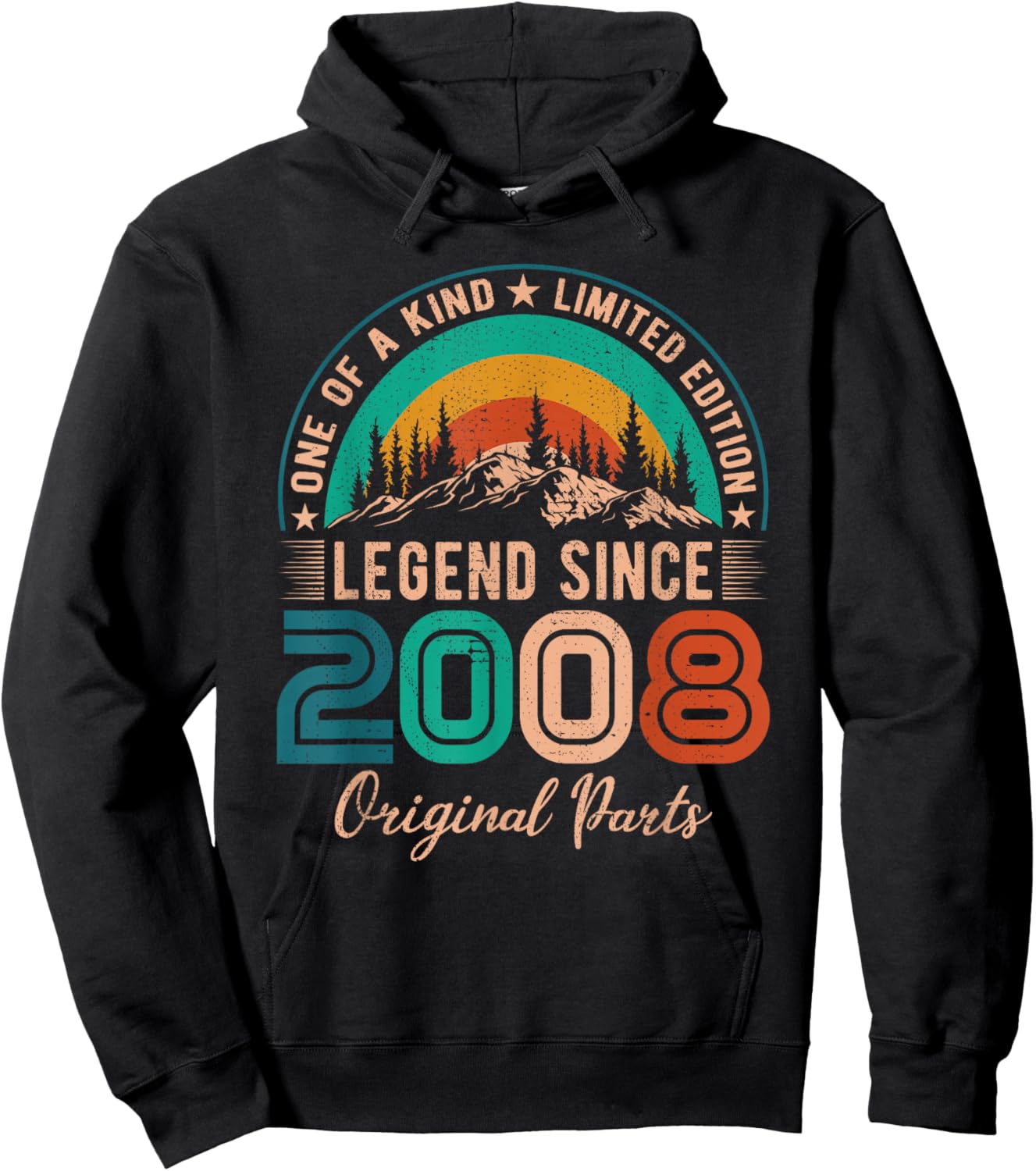 Legend Since 2008 Birthday Retro Born in 2008 Hoodie - Hoodie | Black