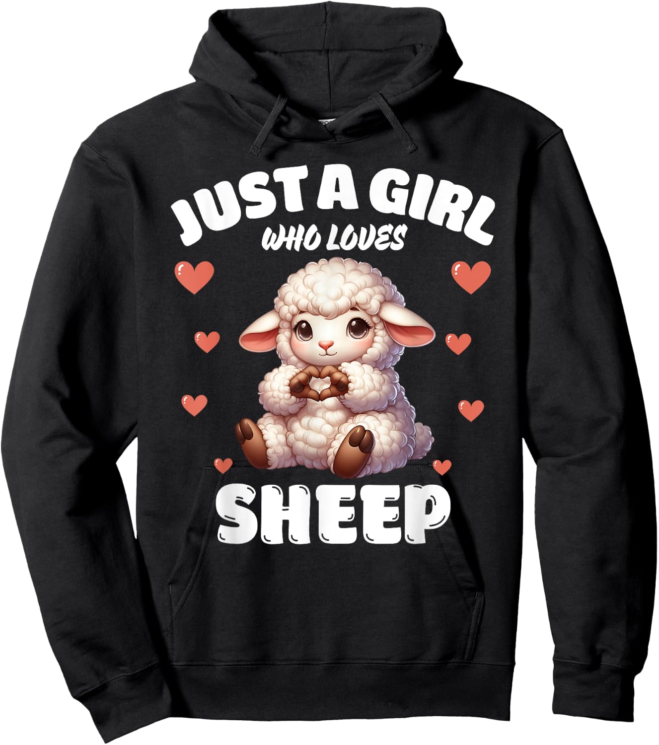 Just A Girl Who Loves Sheep, Cute Sheep Lovers Hoodie - Hoodie | Black