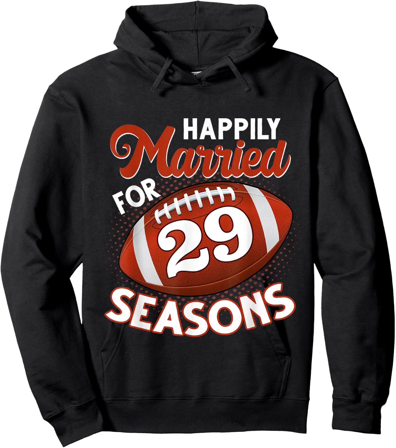 29 Years Marriage 29th anniversary Gift Football Couple Hoodie - Hoodie | Black