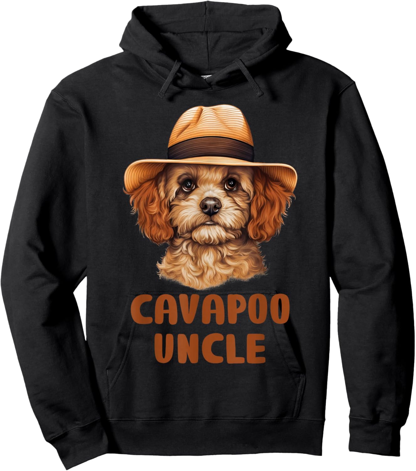 Cute Cavapoo Uncle Dog Lovers Gift Funny Puppy Cavapoo Owner Hoodie - Hoodie | Black