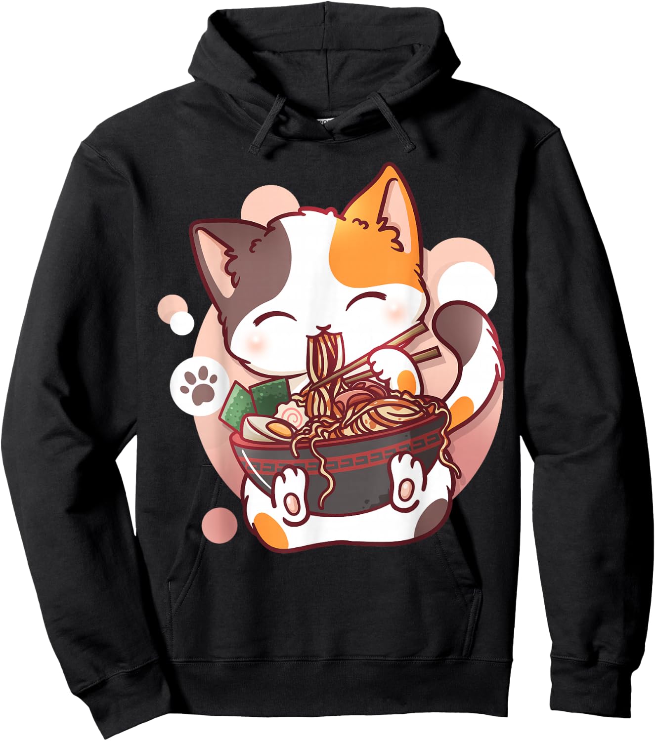 Ramen Cat Anime Kawaii Neko Japanese Hoodie - Hoodie | Black