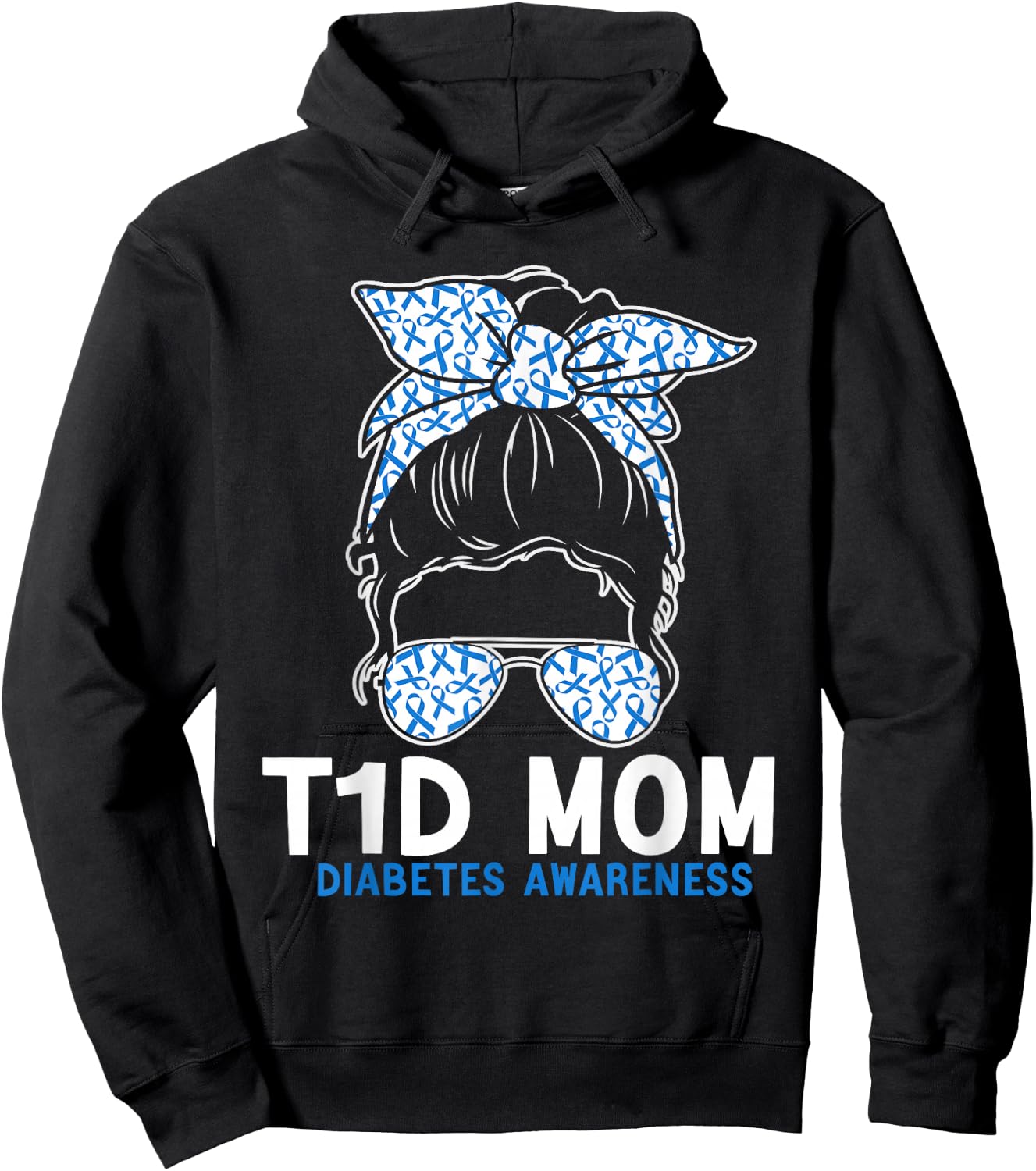 T1D Mom Diabetes Awareness Type 1 Diabetes Mother Hoodie - Hoodie | Black