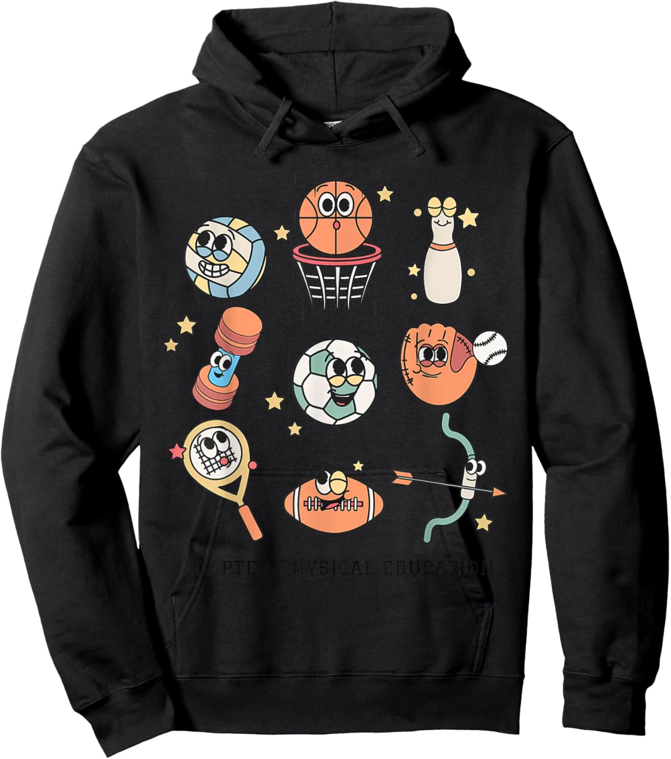 Cute Adapted Physical Education Teacher Sports Ape Teacher Hoodie - Hoodie | Black