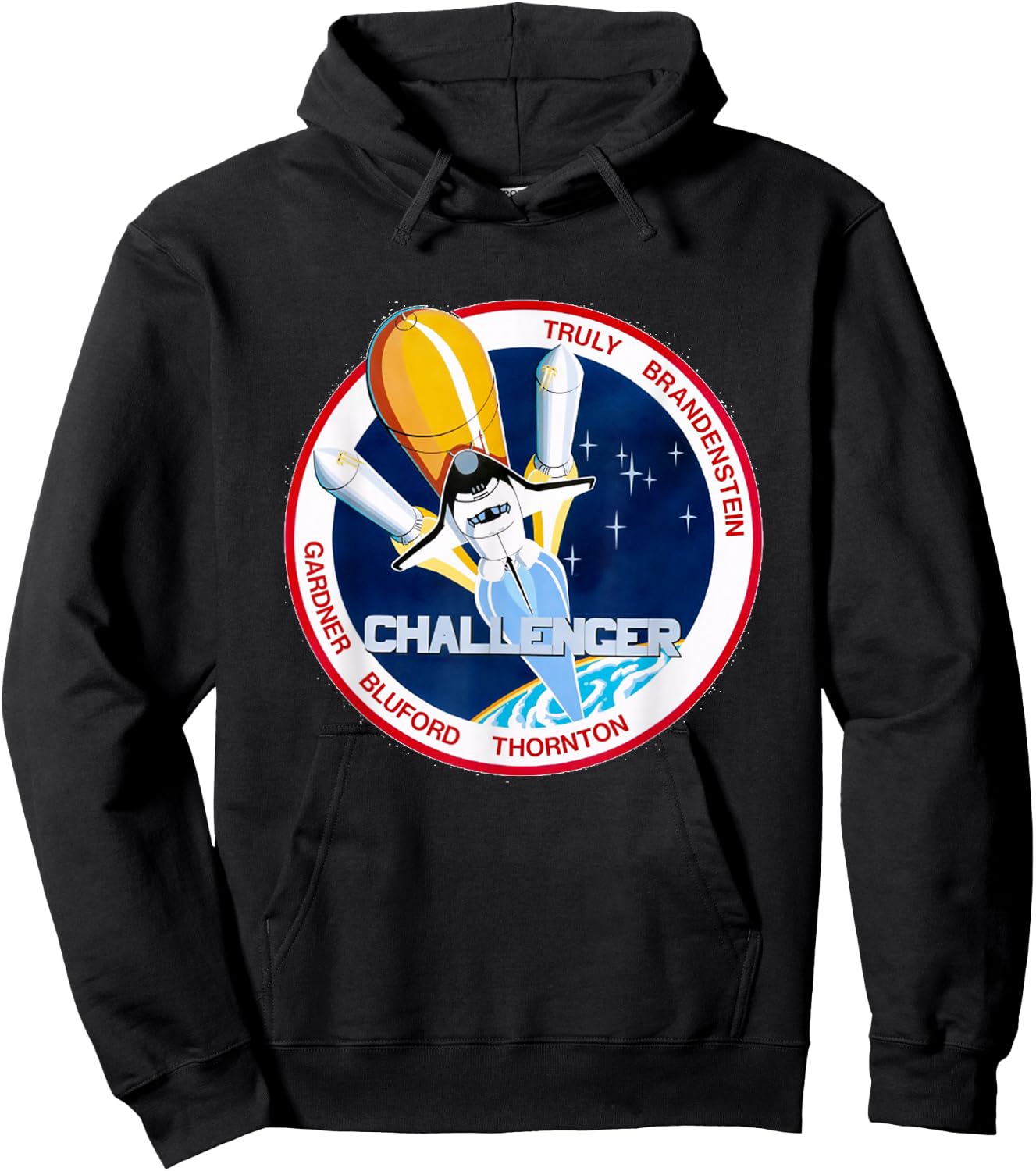 NASA space t shirt RETRO Challenger Shuttle mission Hoodie - Hoodie | Black
