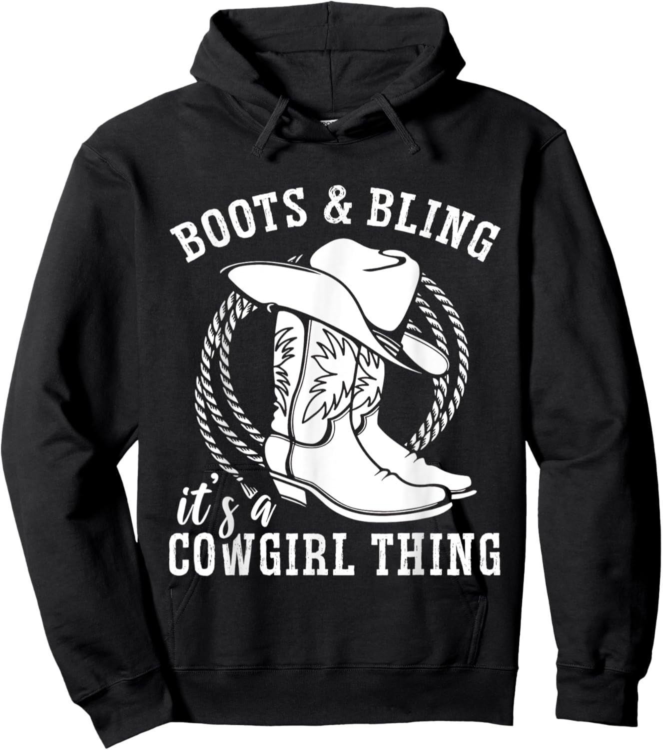 Boots And Bling It's A Cowgirl Thing Hoodie - Hoodie | Black