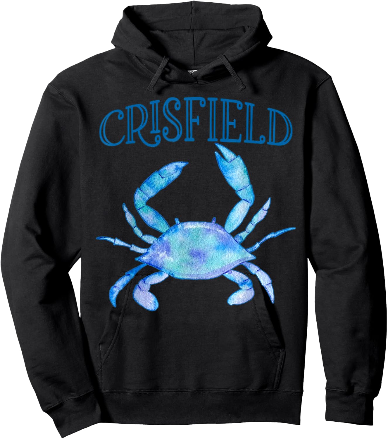 Crisfield's Beautiful Chesapeake Bay Blue Crab - Crisfield Hoodie - Hoodie | Black
