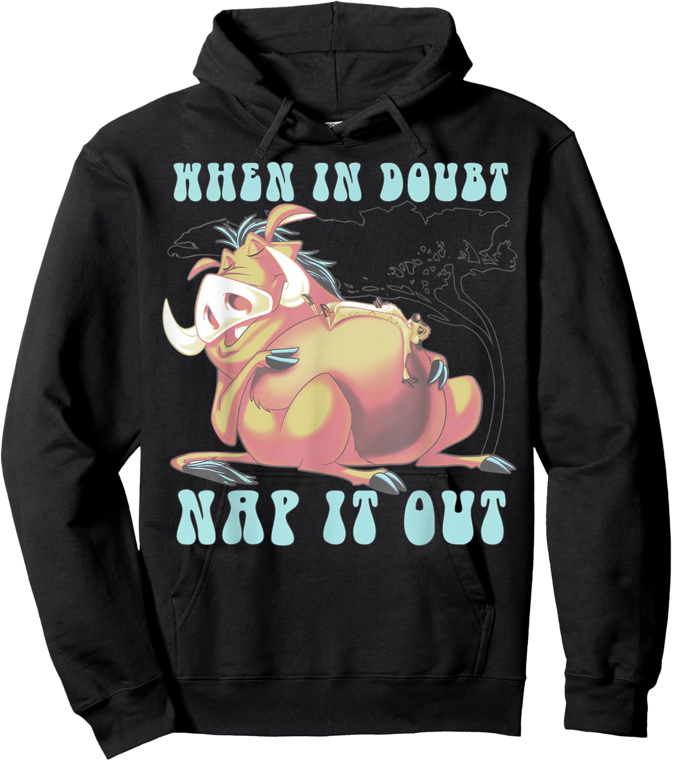 Disney The Lion King Pumbaa When In Doubt Nap It Out Hoodie - Hoodie | Black