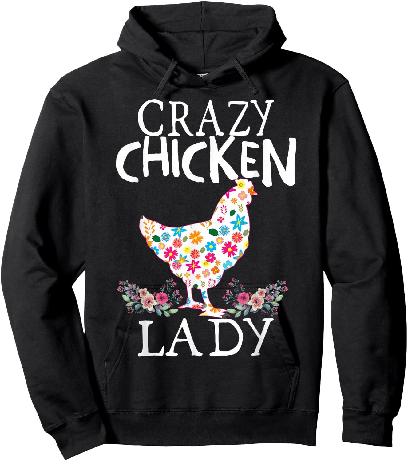 CRAZY Chicken Lady Funny Chicken Lovers Girls Hoodie - Hoodie | Black