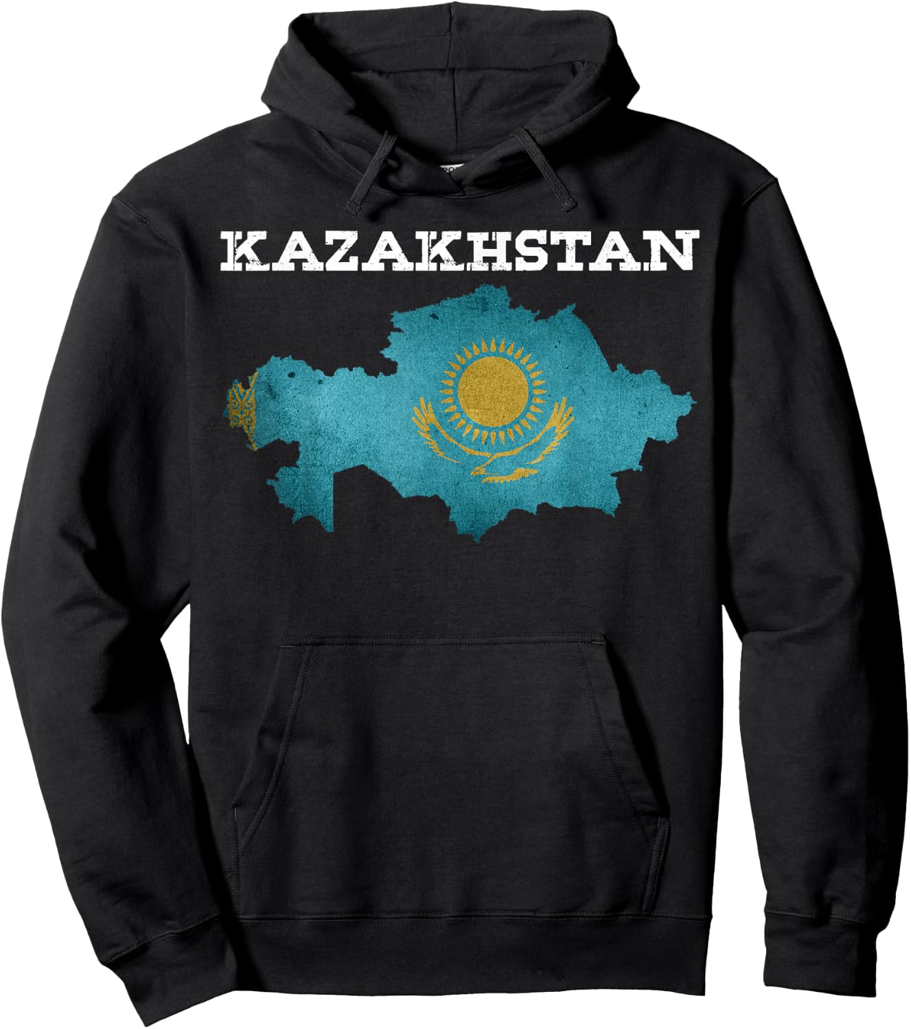 Kazakhstan Patriotic Heritage Eagle Kazakh Flag Gift Women Kids Men Hoodie - Hoodie | Black