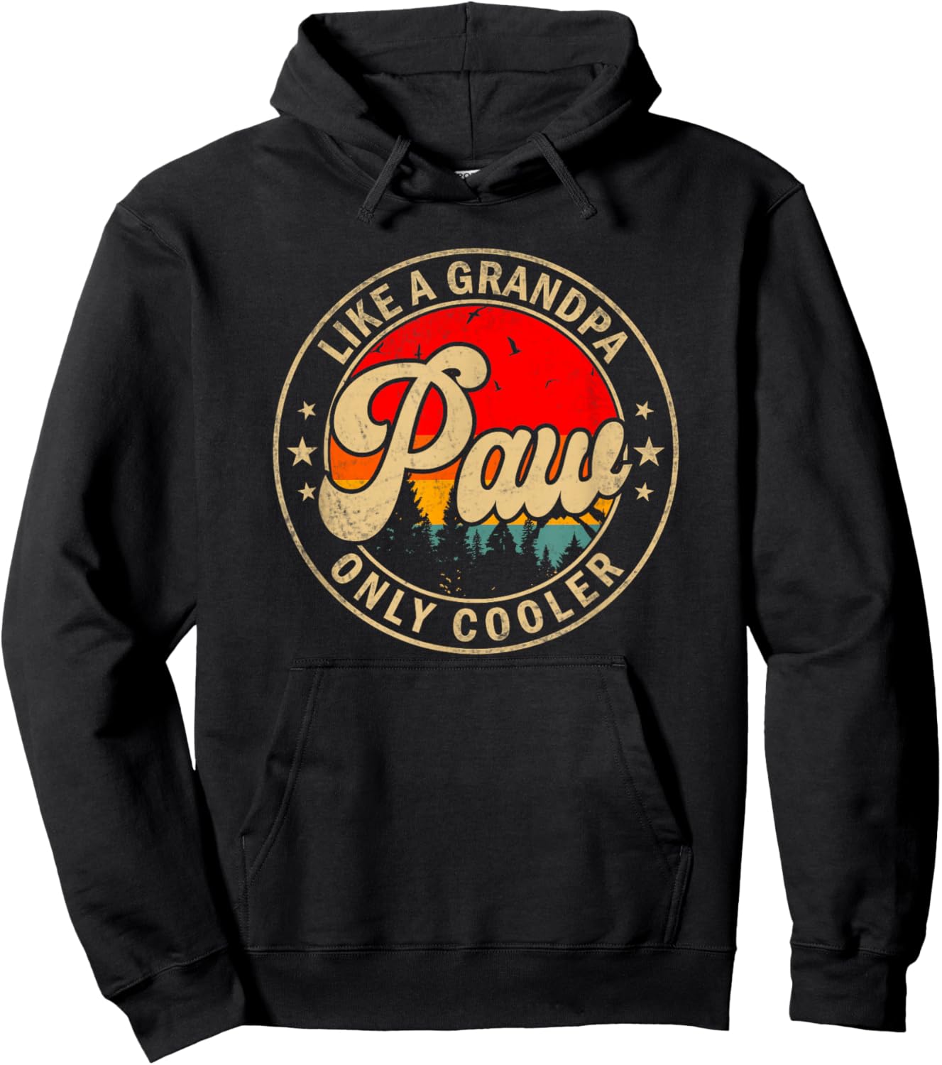 Paw Like A Grandpa Only Cooler Funny Papa Grandpa Hoodie - Hoodie | Black