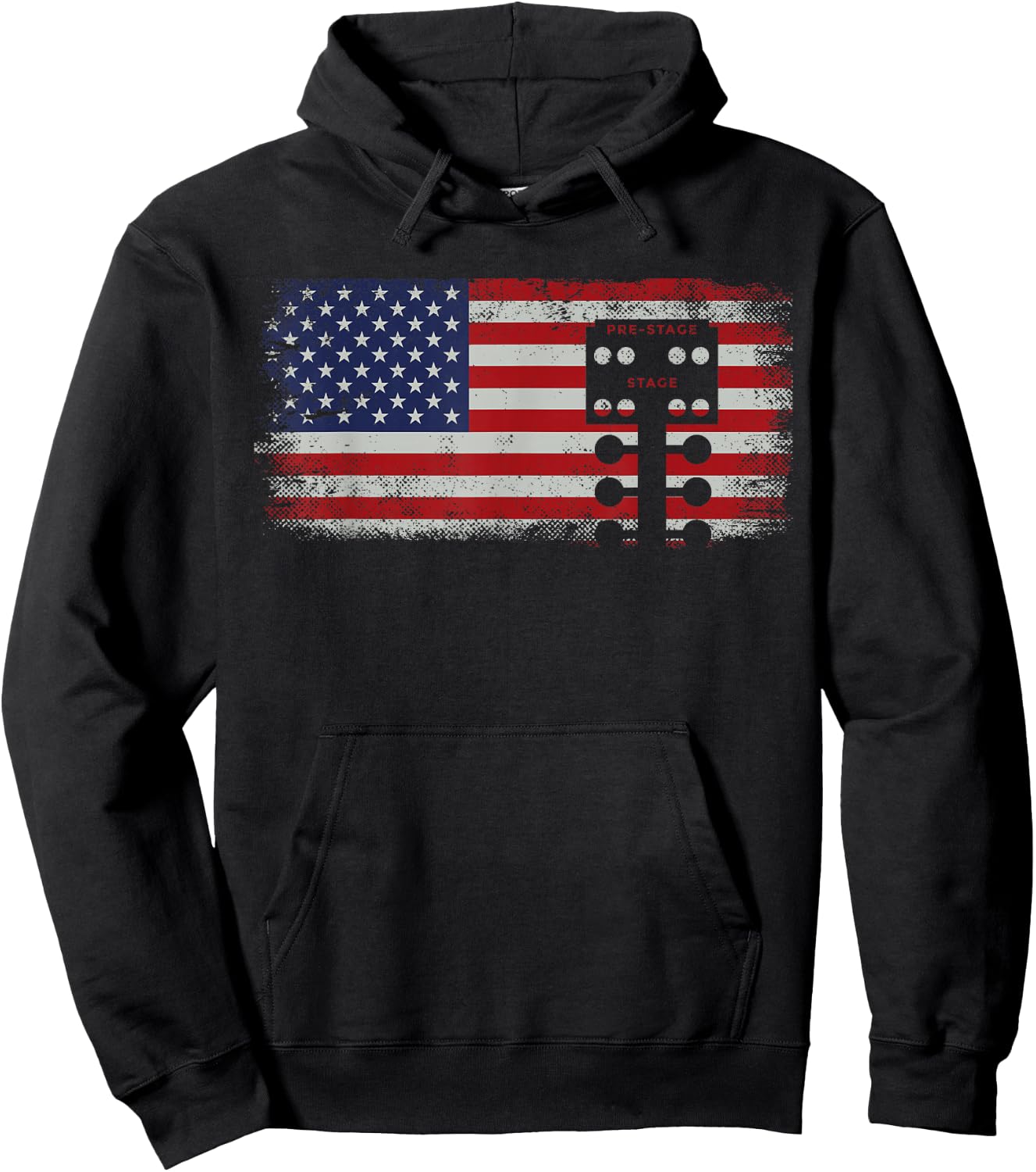 Drag Racing Race Car American Flag Vintage Hoodie - Hoodie | Black