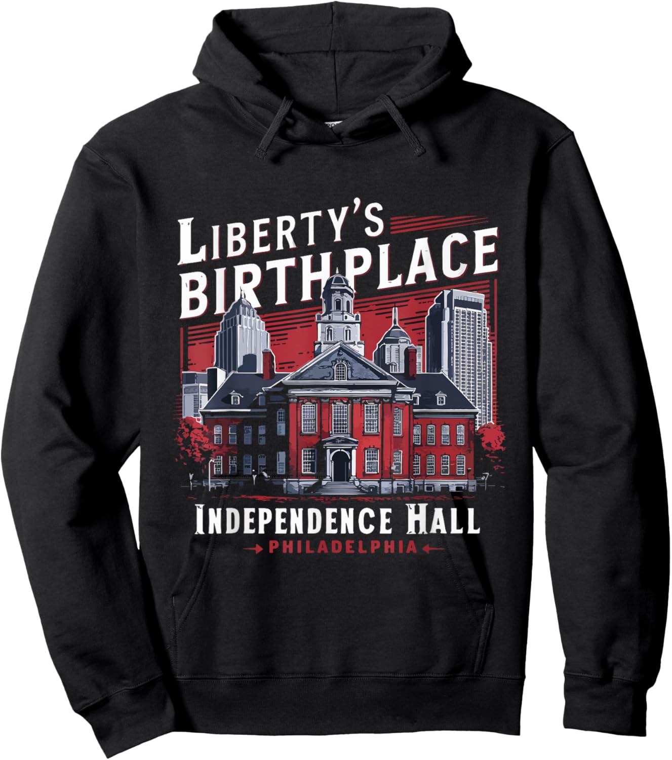 Liberty Bell Independence Hall Philadelphia Hoodie - Hoodie | Black