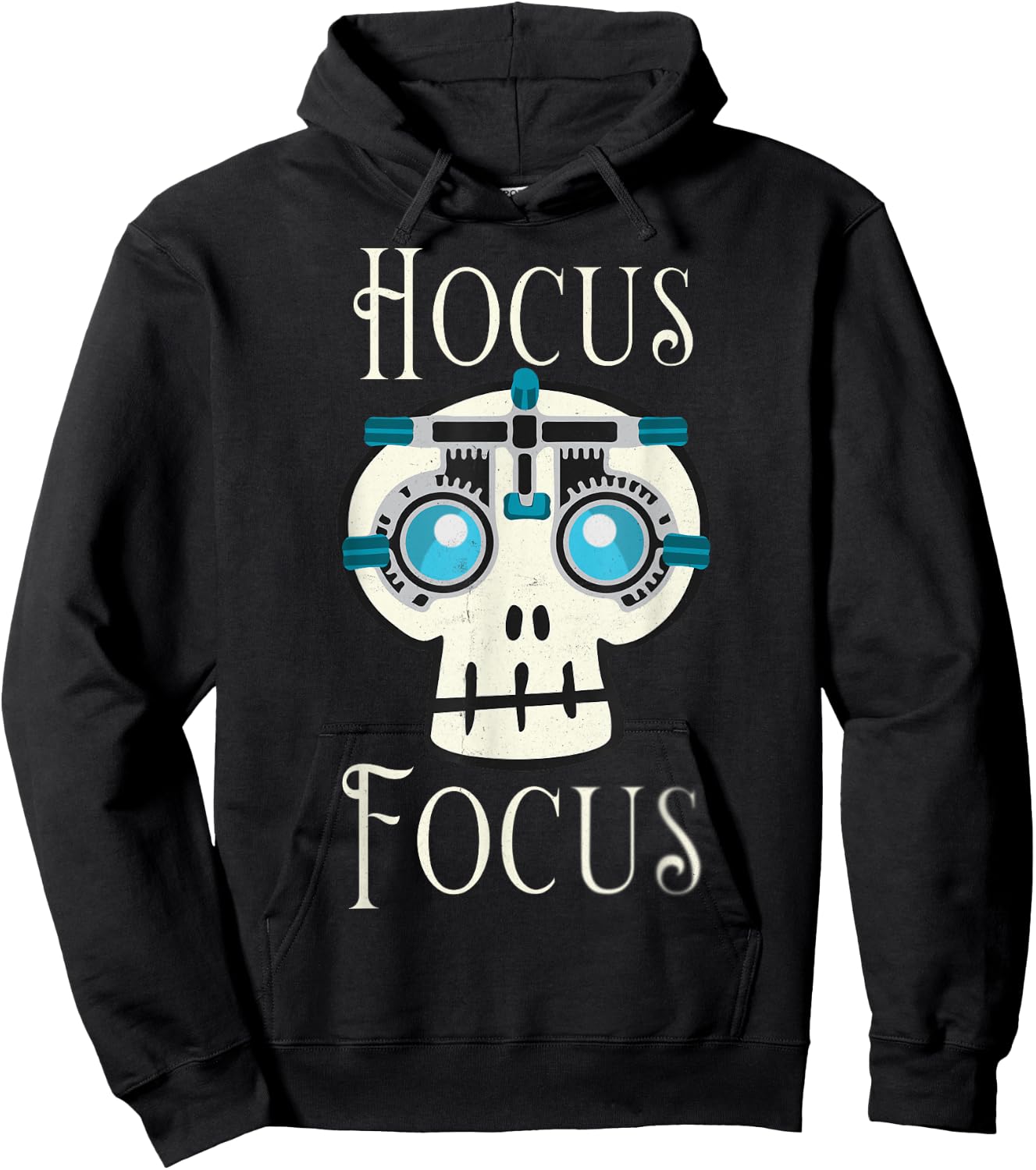 Hocus Focus Optometry Halloween Optometrist Eye Doctor Skull Hoodie - Hoodie | Black