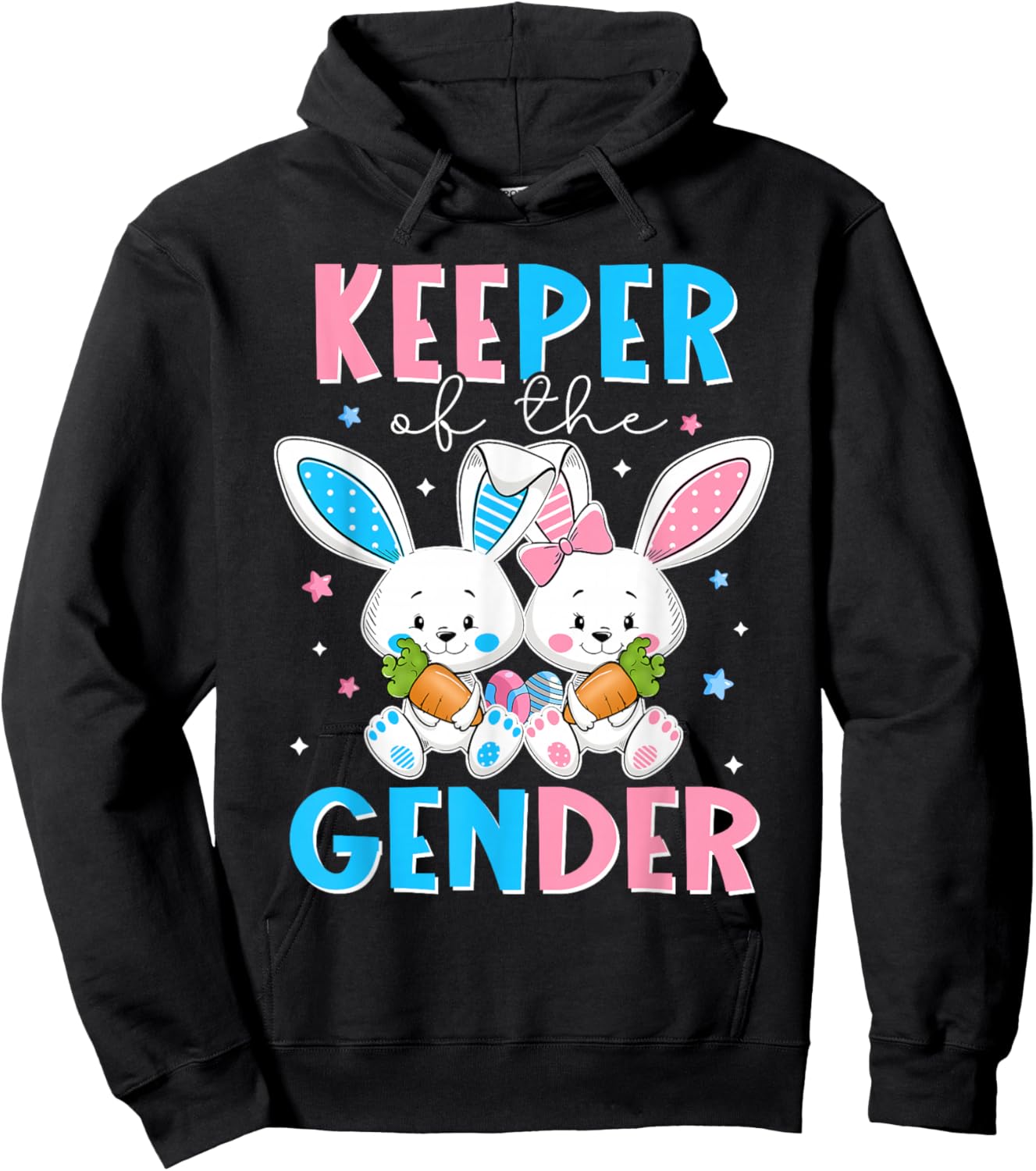 Keeper Of The Gender Boy Or Girl Easter Bunny Gender Reveal Hoodie - Hoodie | Black