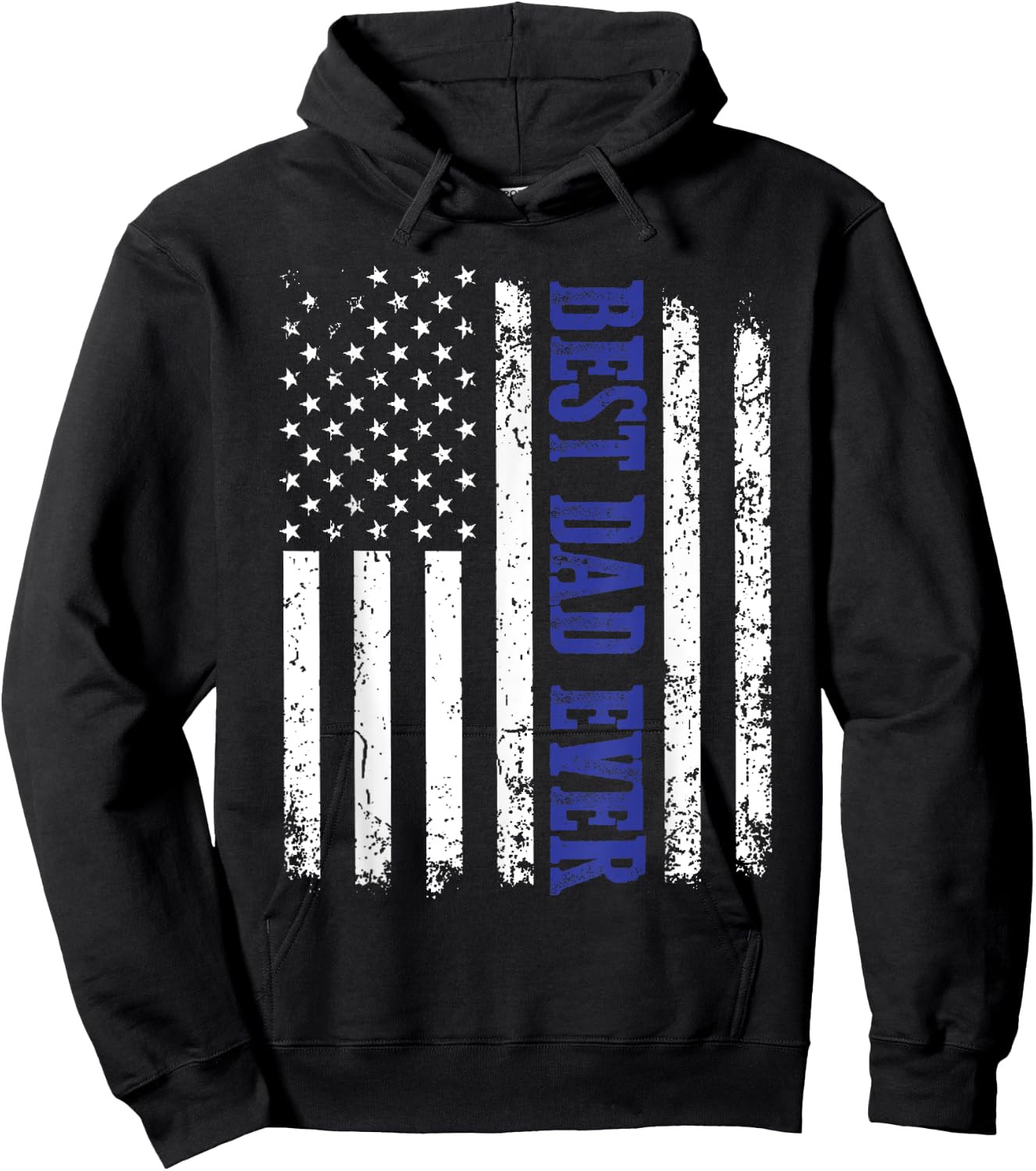 Best Dad Ever American Flag Police Father's Day Hoodie - Hoodie | Black