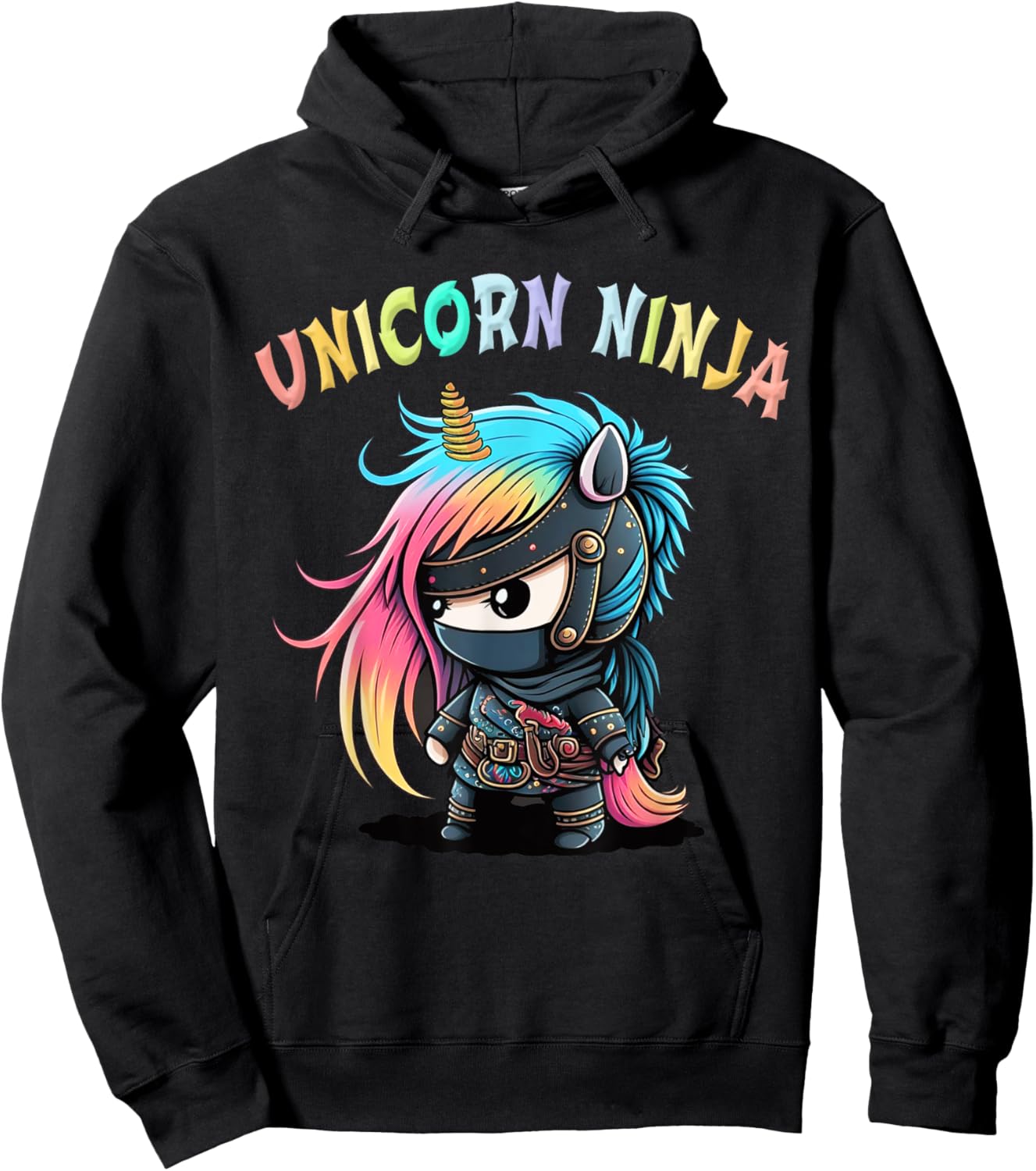 UNICORN NINJA Girls In Training Kids Kinder Teachers Squad Hoodie - Hoodie | Black