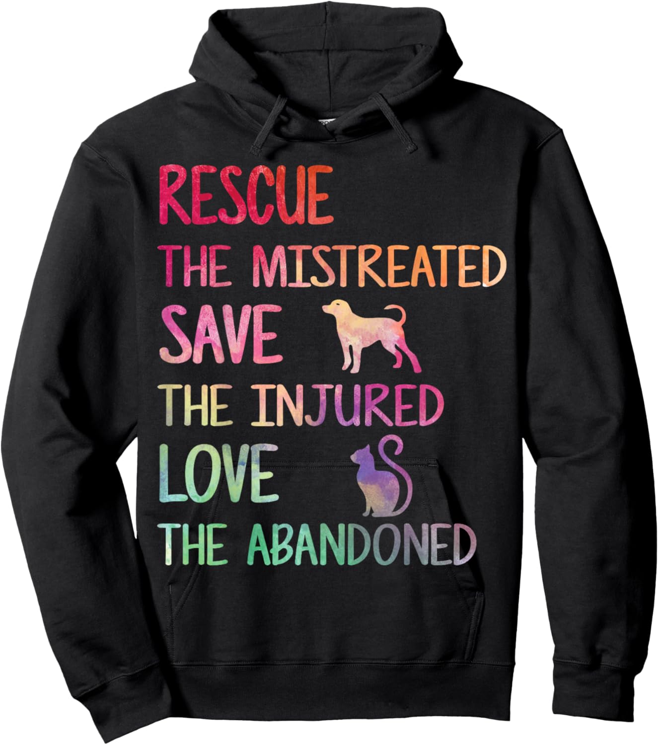 RESCUE SAVE LOVE PET Animal Shelter Volunteer Gifts Hoodie - Hoodie | Black