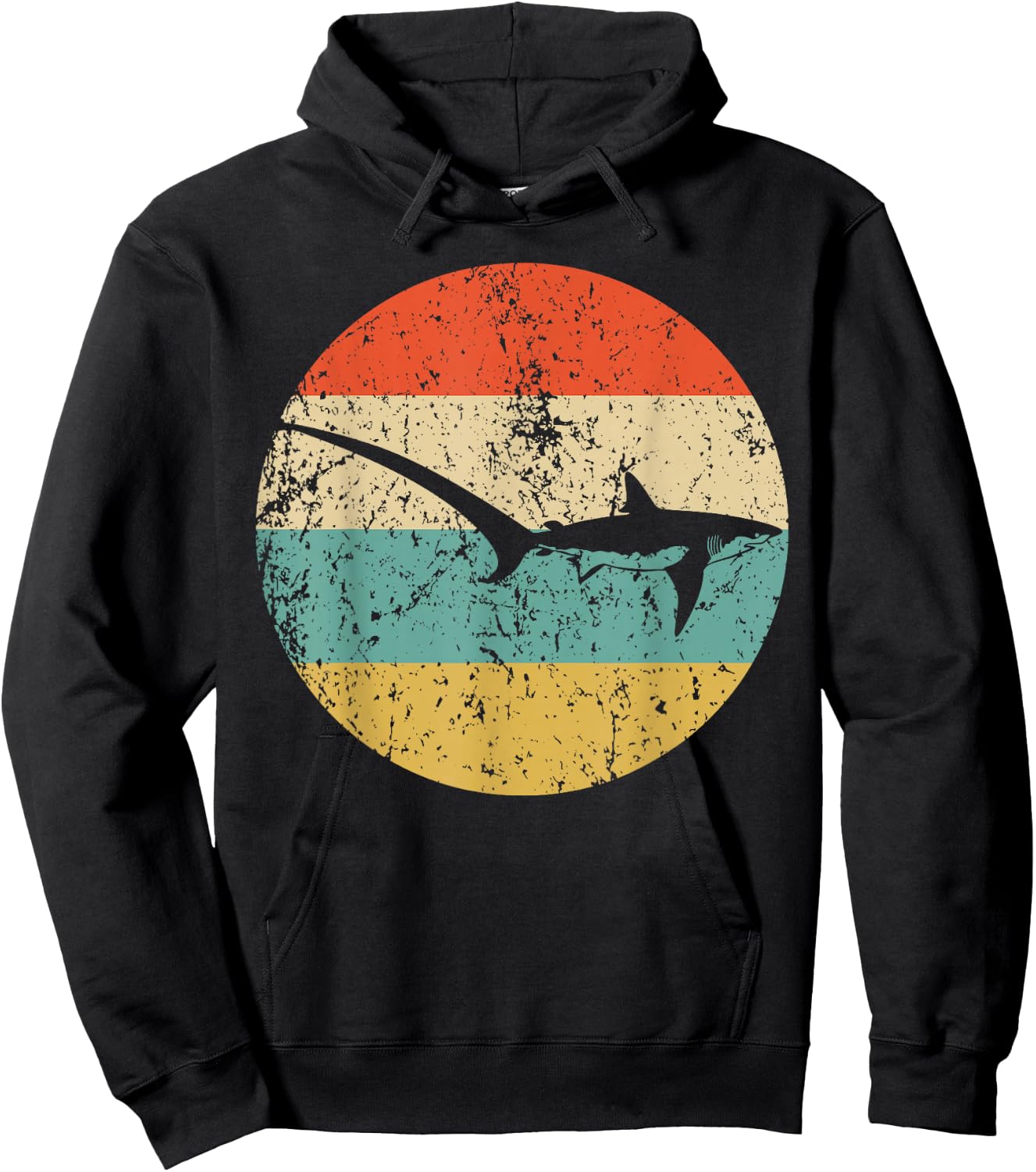 Thresher Shark Retro Shark Icon Hoodie - Hoodie | Black