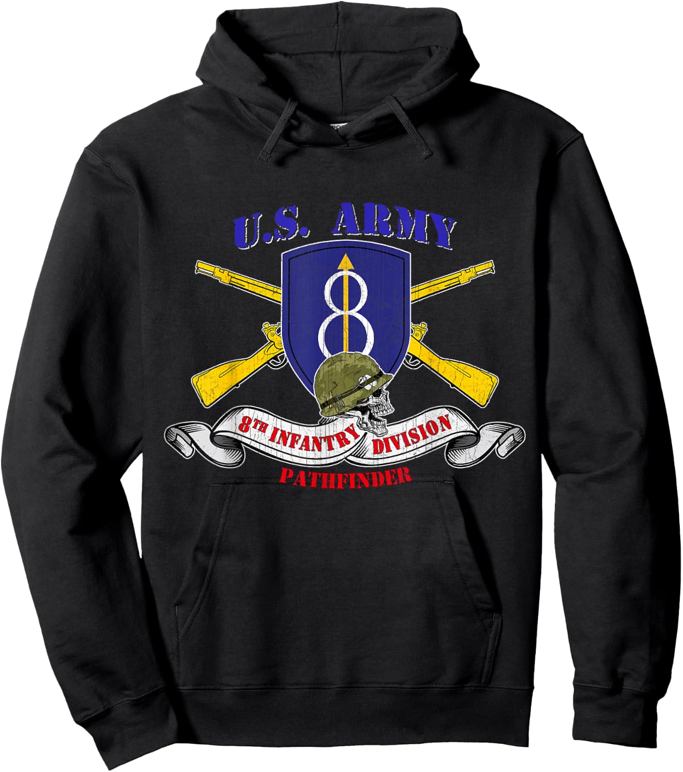 8th Infantry Division 8th ID Veteran Pathfinder Division Hoodie - Hoodie | Black