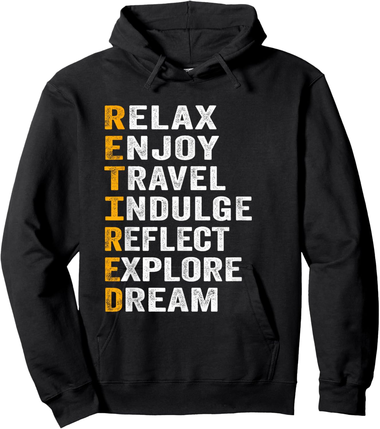 Retired Letters Meanings, Funny Retirement Hoodie - Hoodie | Black