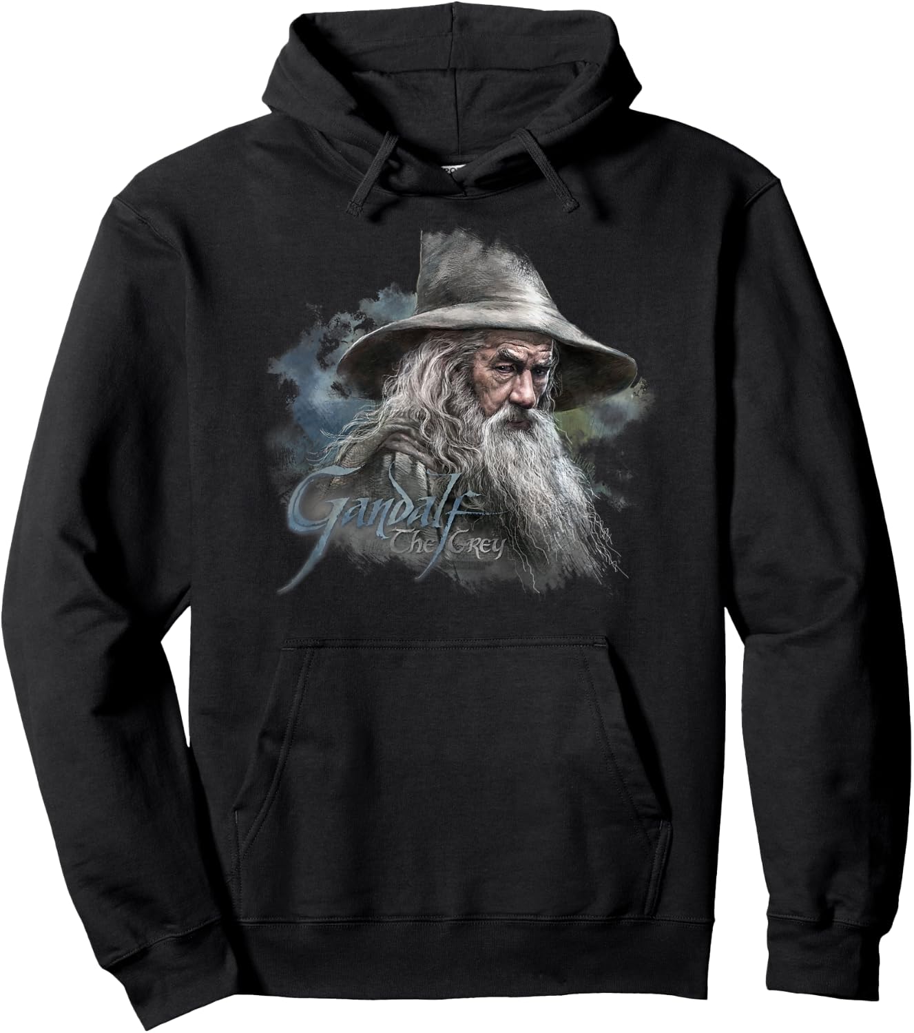 Warner Bros. Hobbit Gandalf the Grey -Adult , Grey, Short Sleeve, Small Hoodie - Hoodie | Black