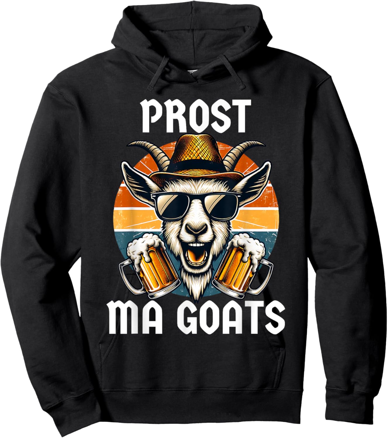 Funny Oktoberfest Prost Ma Goats Beer Festival Men Women Hoodie - Hoodie | Black