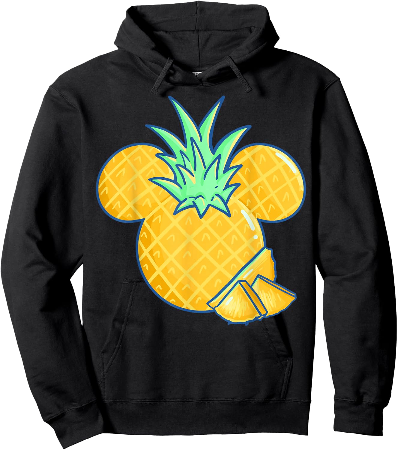 Disney Mickey & Friends Mickey Pineapple Logo Small Hoodie - Hoodie | Black