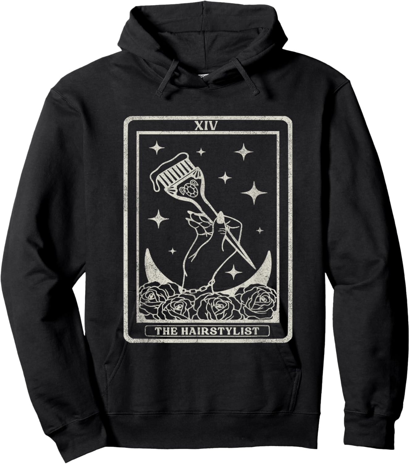 Vintage The Hairstylist Tarot Card Hair Stylist Hoodie - Hoodie | Black