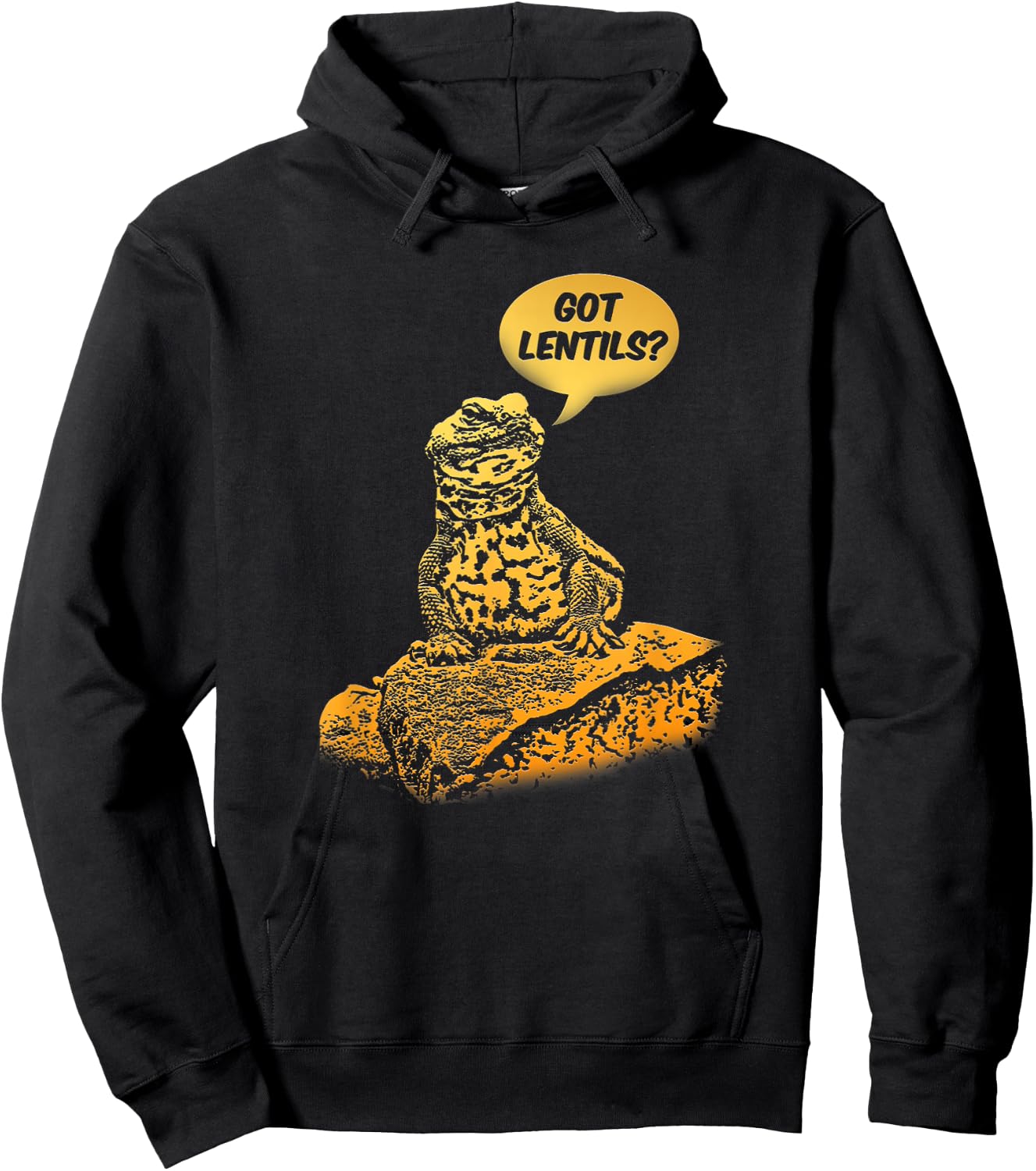 Thorn Tailed Reptile & Uromastyx Lizard Gift Got Lentils Funny Uromastyx Dabb Lizard Cute Agama -Adults Black Small Hoodie - Hoodie | Black