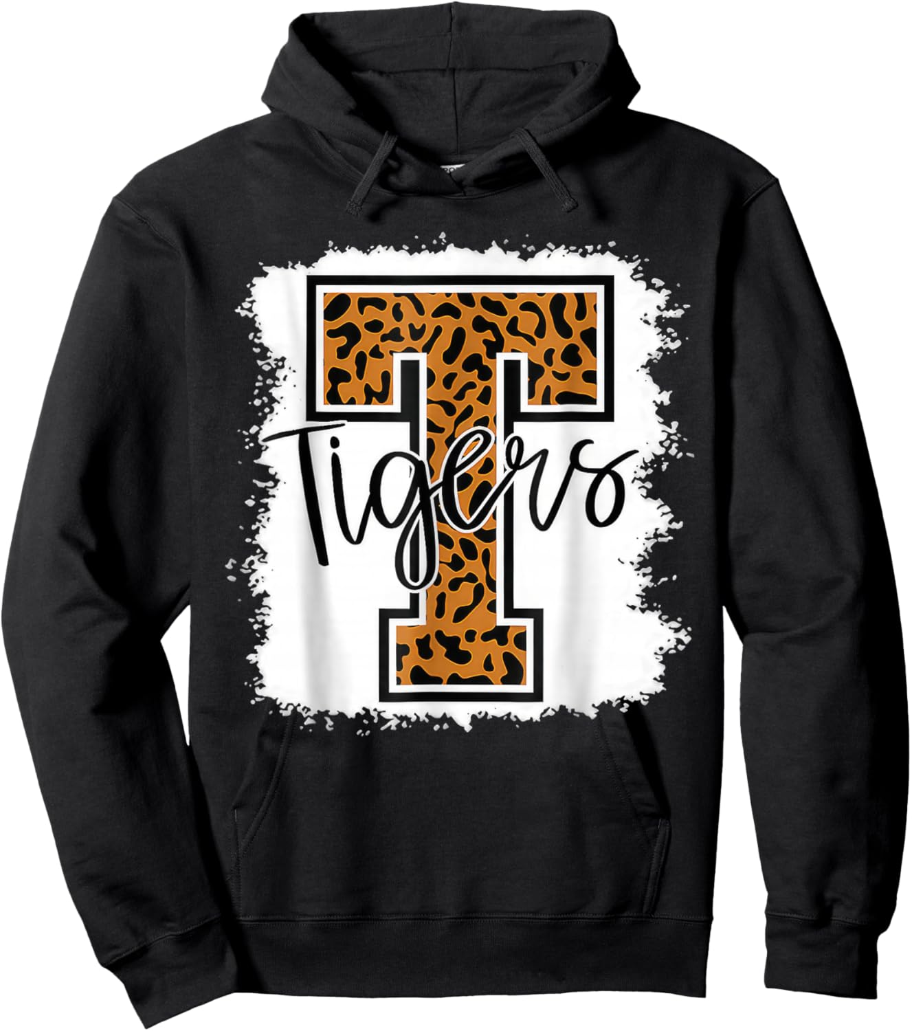 Tigers Swash School Spirit Orange Black T Shirt Hoodie - Hoodie | Black
