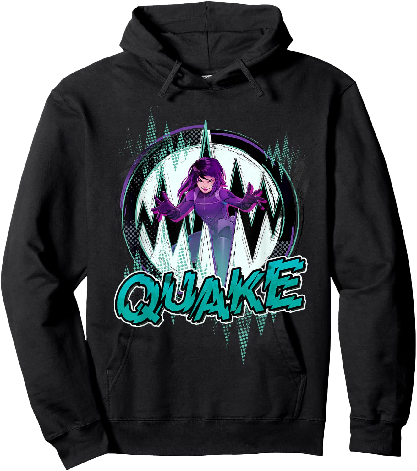 Marvel Rising Secret Warriors Quake Action Pose Logo Hoodie - Hoodie | Black