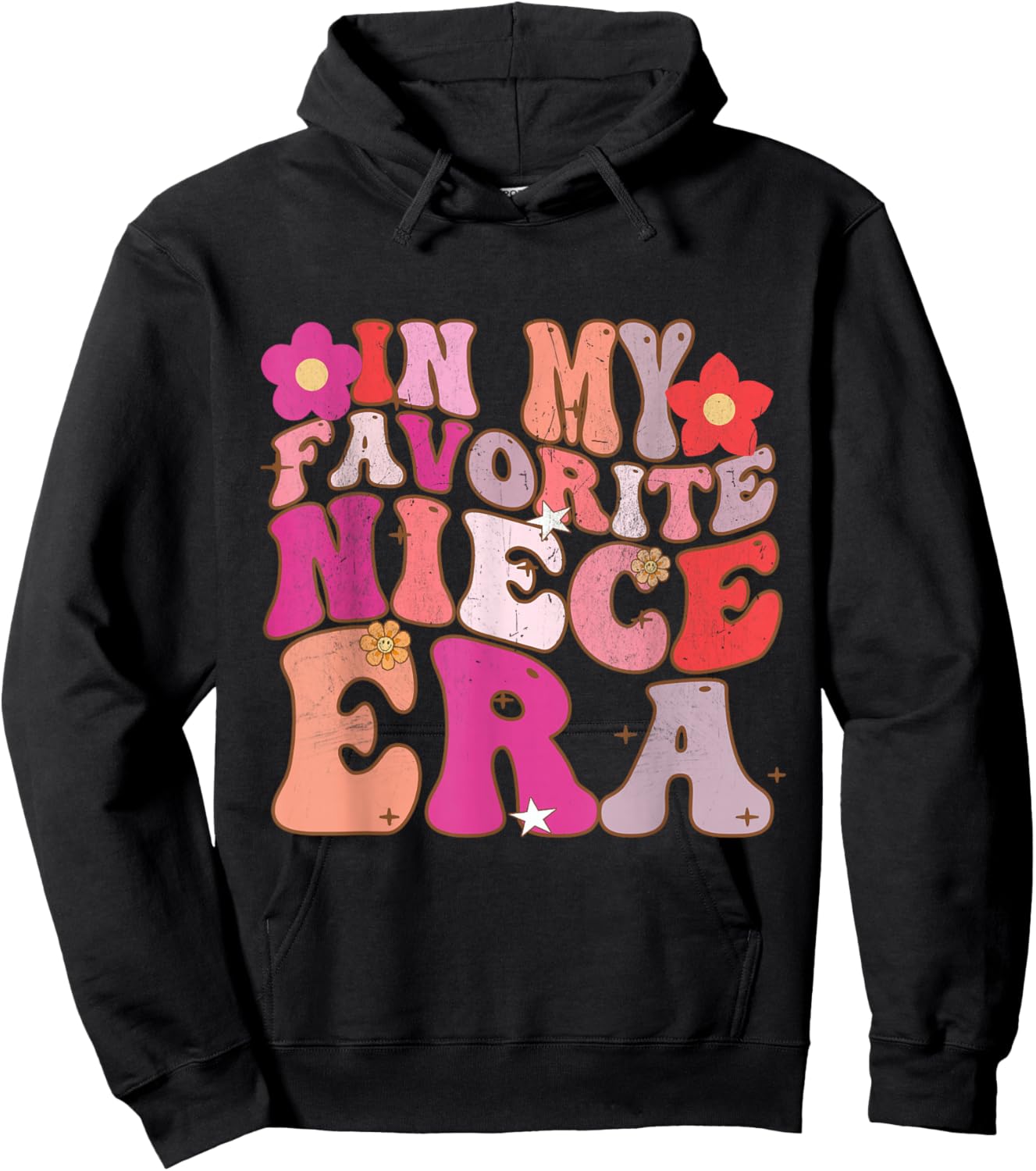 In My Favorite Niece Era Retro Sister Toddler Kids Youth Hoodie - Hoodie | Black