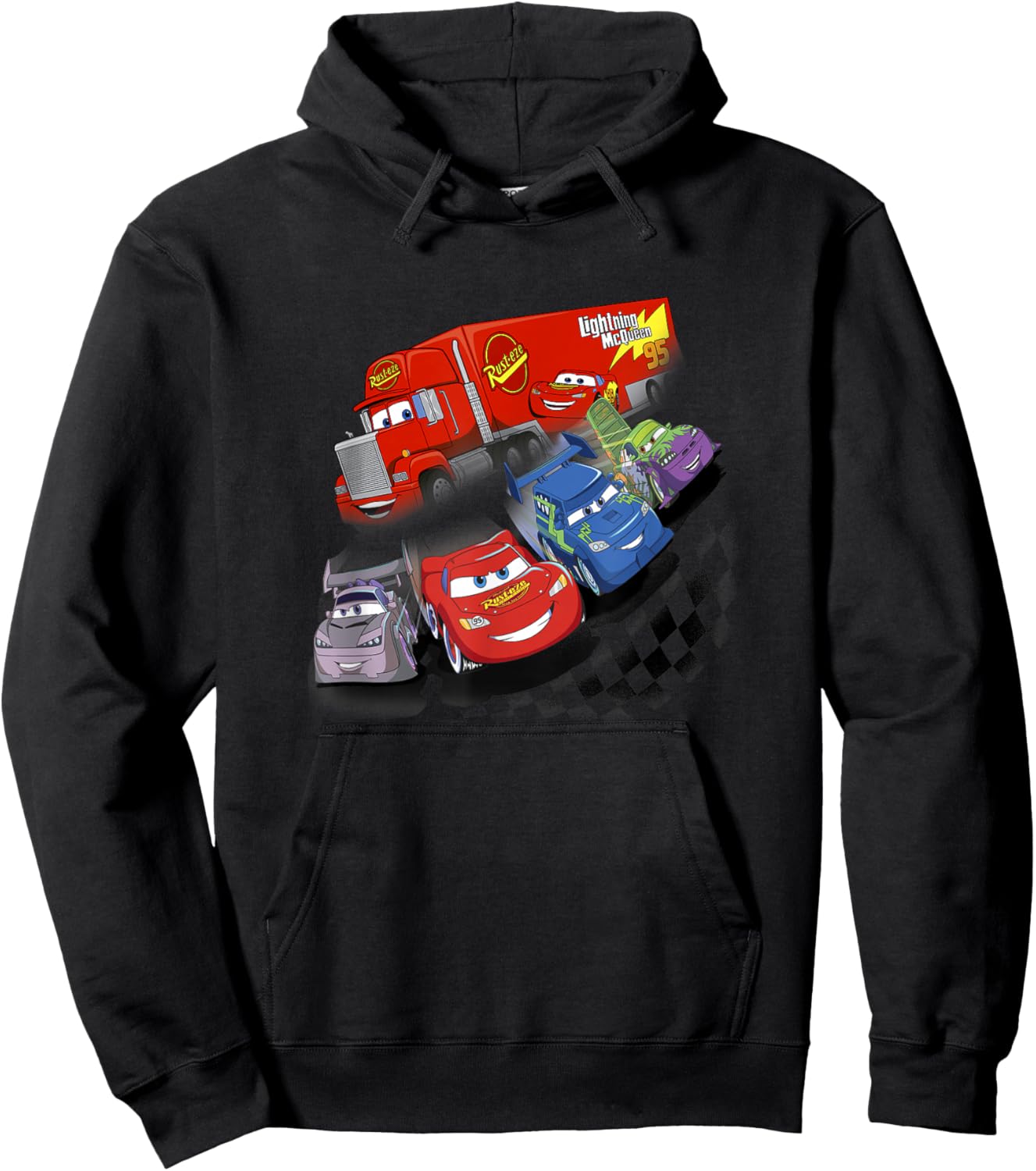 Disney Pixar Cars Mac & Lightning VS Delinquent Road Hazards Hoodie - Hoodie | Black