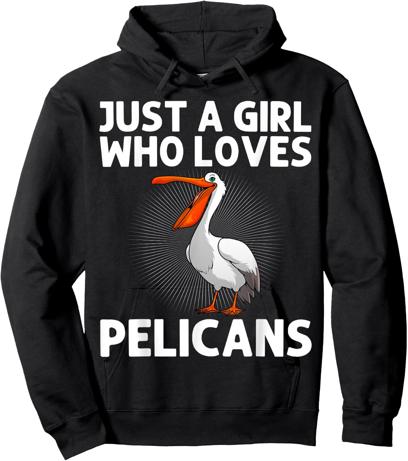 Funny Pelican Art Girls Pelican Bird Pelican Lover Hoodie - Hoodie | Black