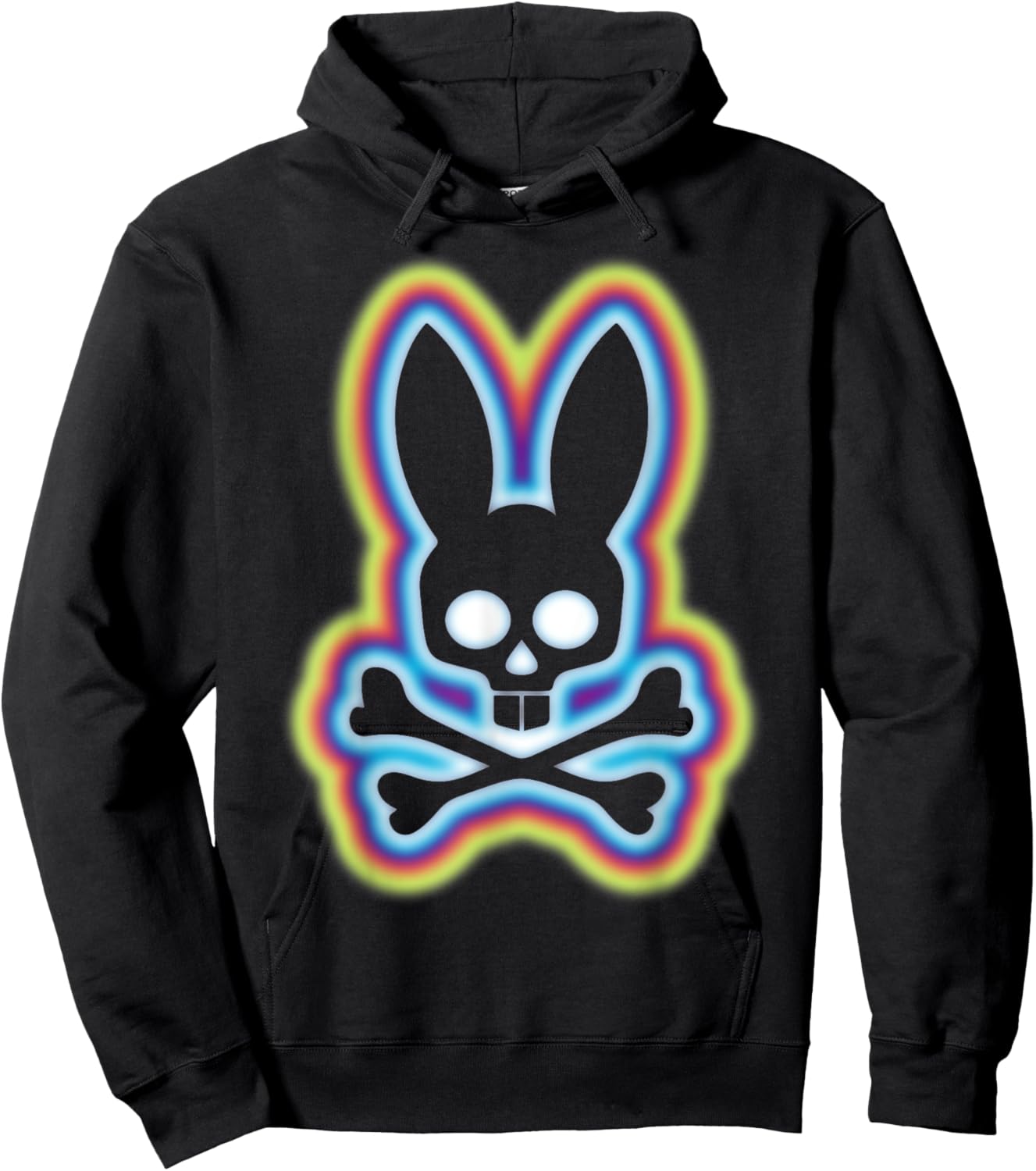 Scary Skull And Crossbones Bad Rabbit Horror Bunny Halloween Hoodie - Hoodie | Black