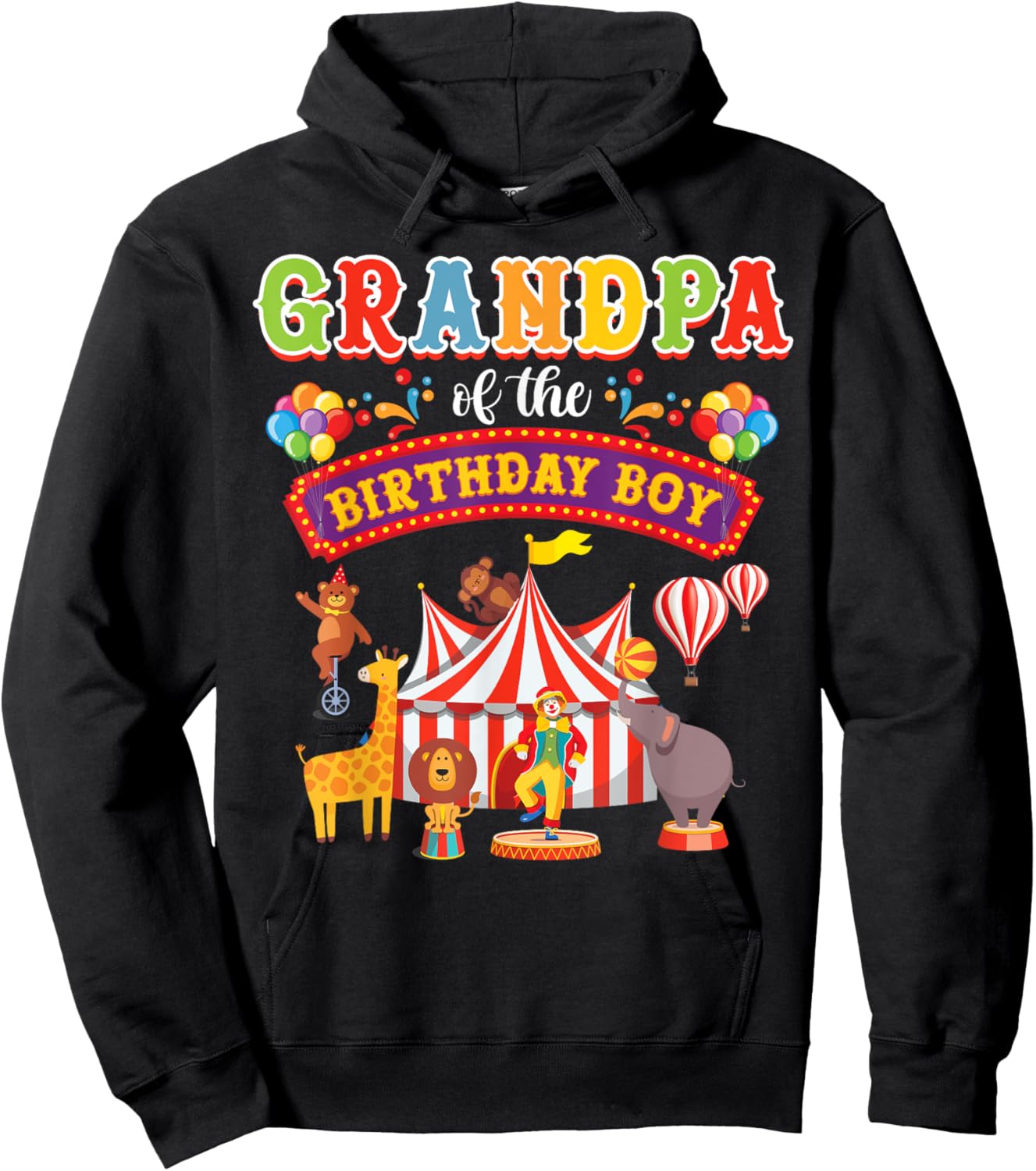 Grandpa Of The Birthday Boy Carnival Circus 1st Birthday Hoodie - Hoodie | Black