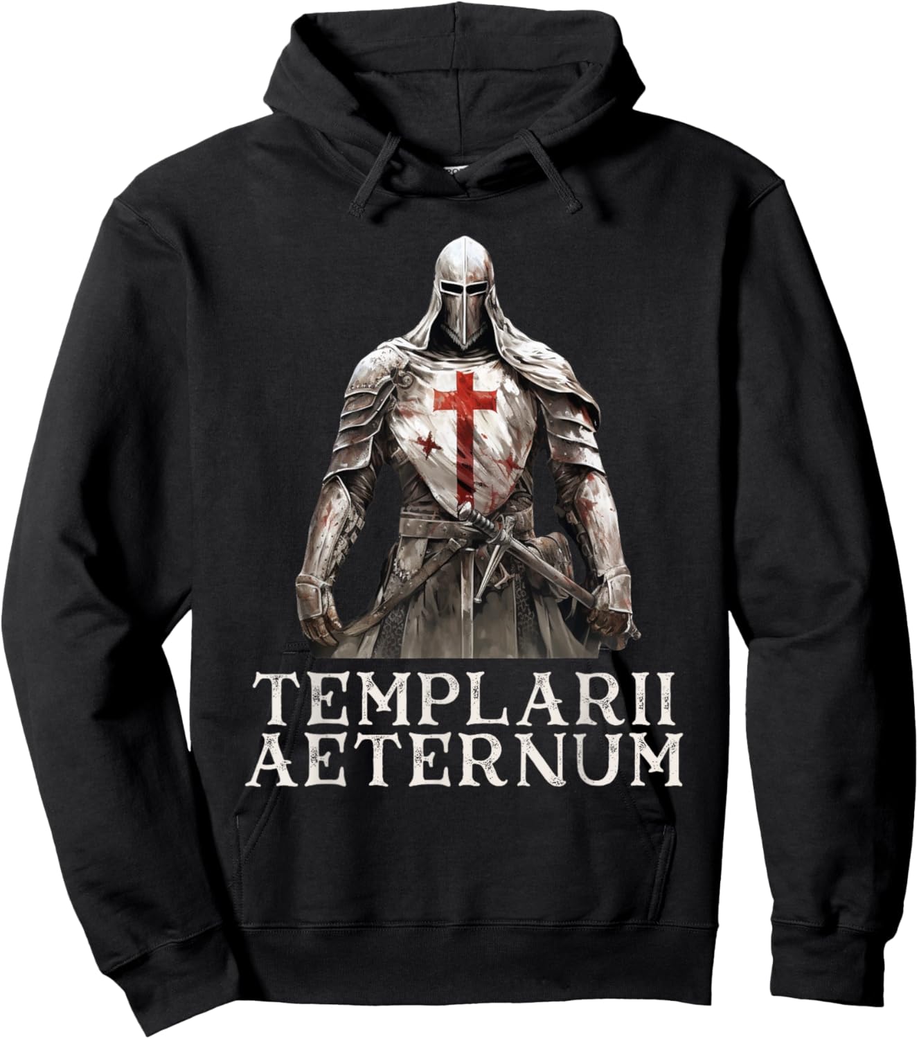 Catholic Knight Templar Crusader Cross Hoodie - Hoodie | Black