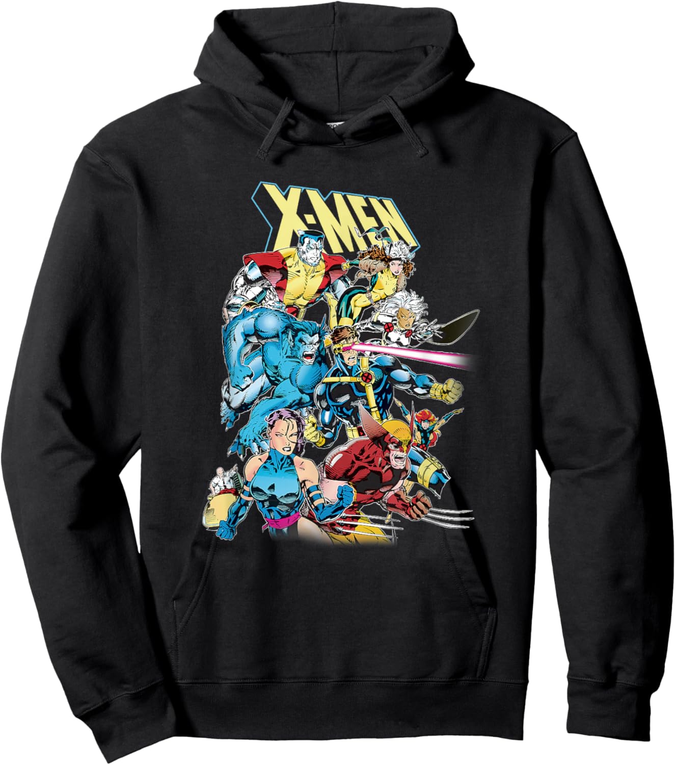 Marvel X-Men Team Charging Into Battle Vintage Shot Hoodie - Hoodie | Black