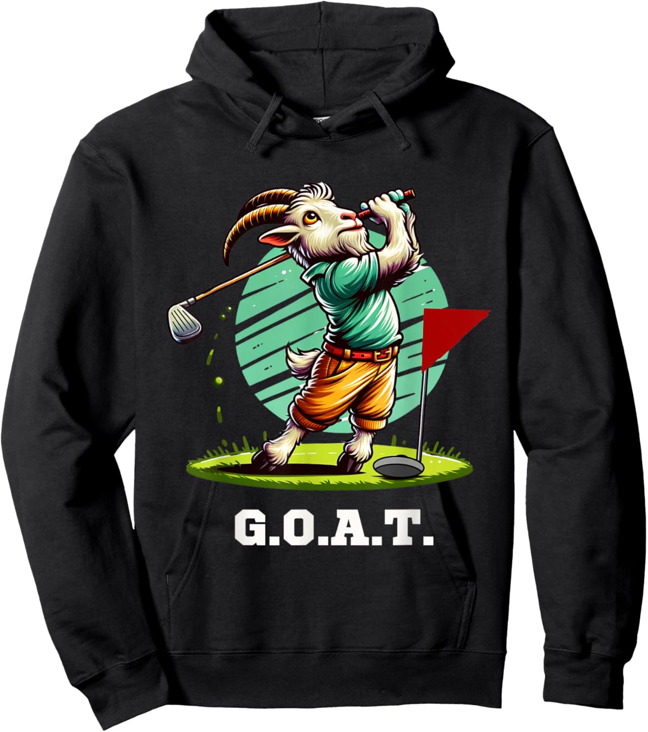 G.O.A.T. Goat Golfer Golfing Golf Funny Hoodie - Hoodie | Black