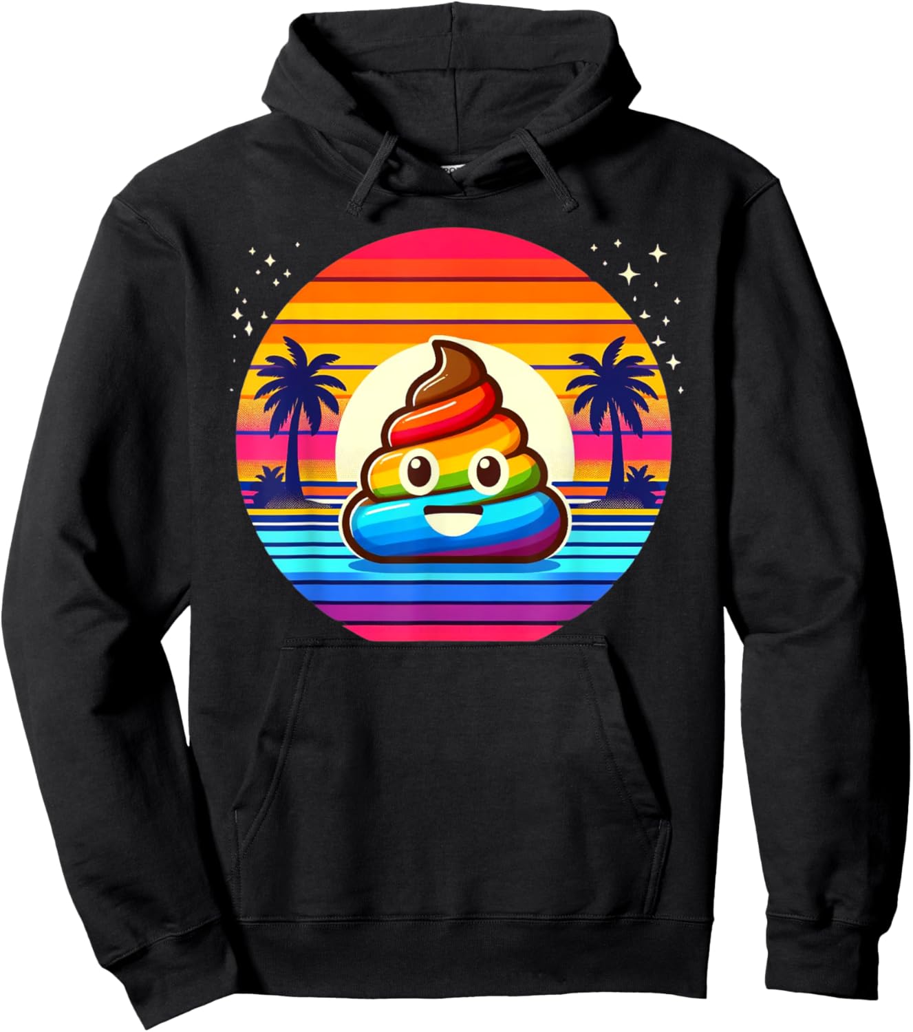 Rainbow POOP EMOTICON Unicorn party favors Poo for Kids Hoodie - Hoodie | Black