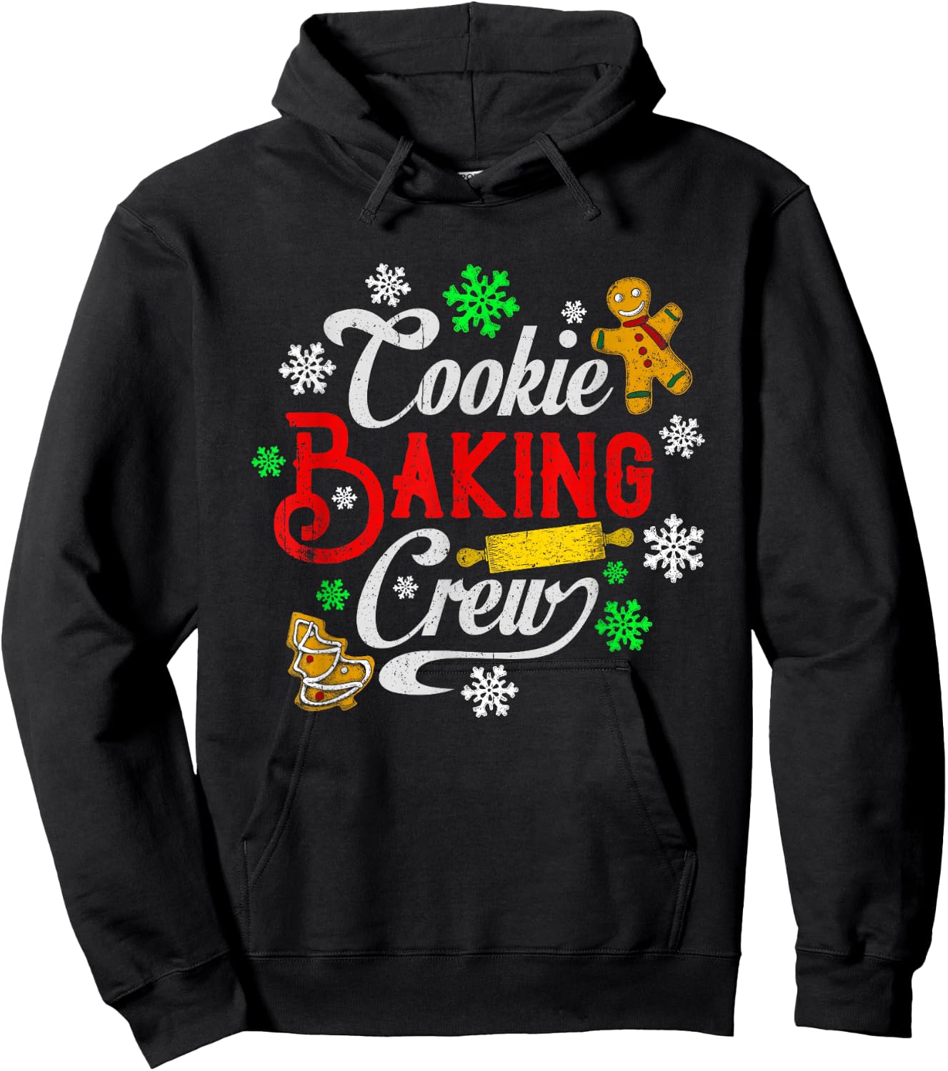 Cookie Baking Crew Christmas Baker Gingerbread Cookies Hoodie - Hoodie | Black