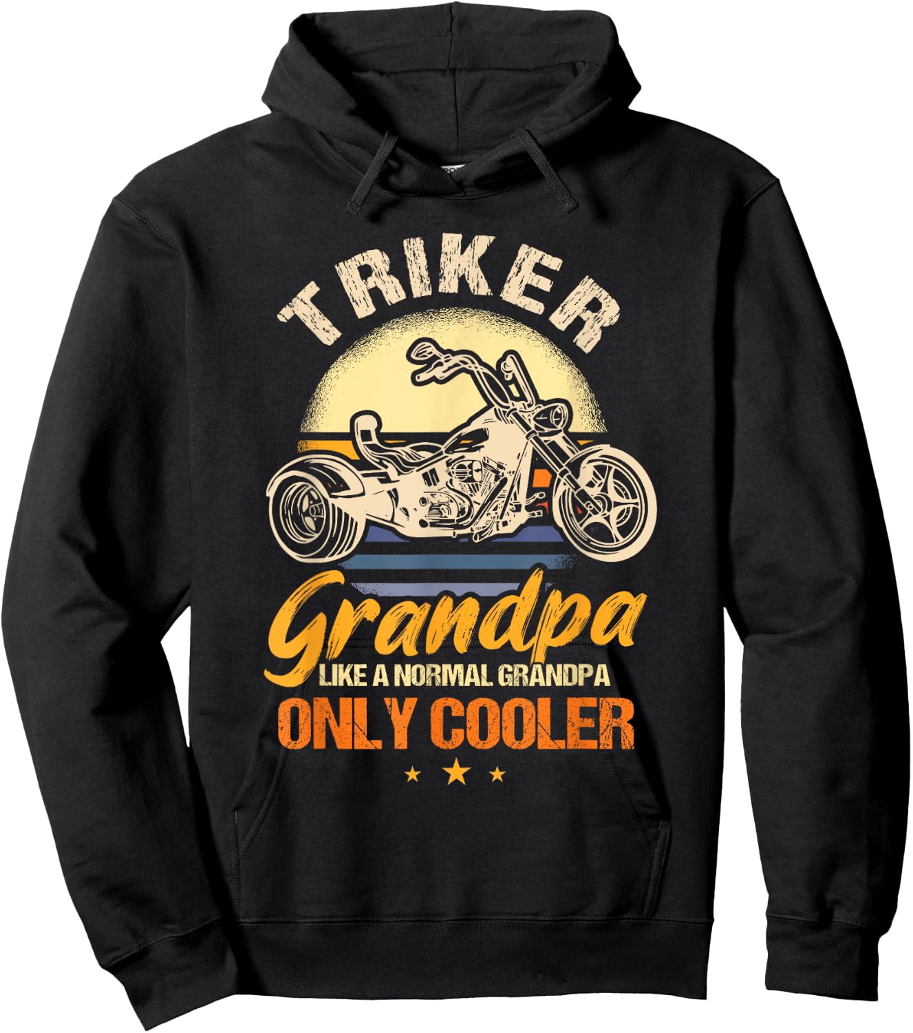 Cool Triker Grandpa Gift Tricycle Grandad Hoodie - Hoodie | Black