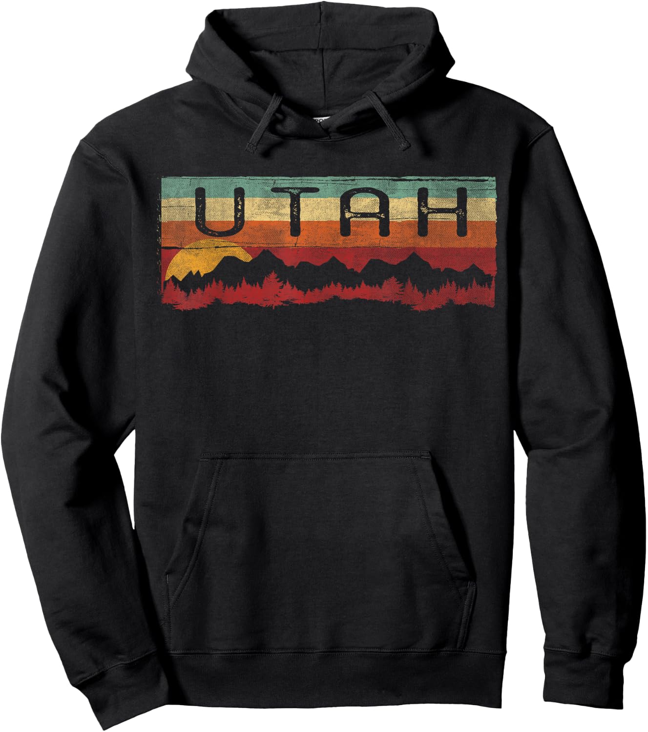 Vintage Utah Hiking Hoodie - Hoodie | Black