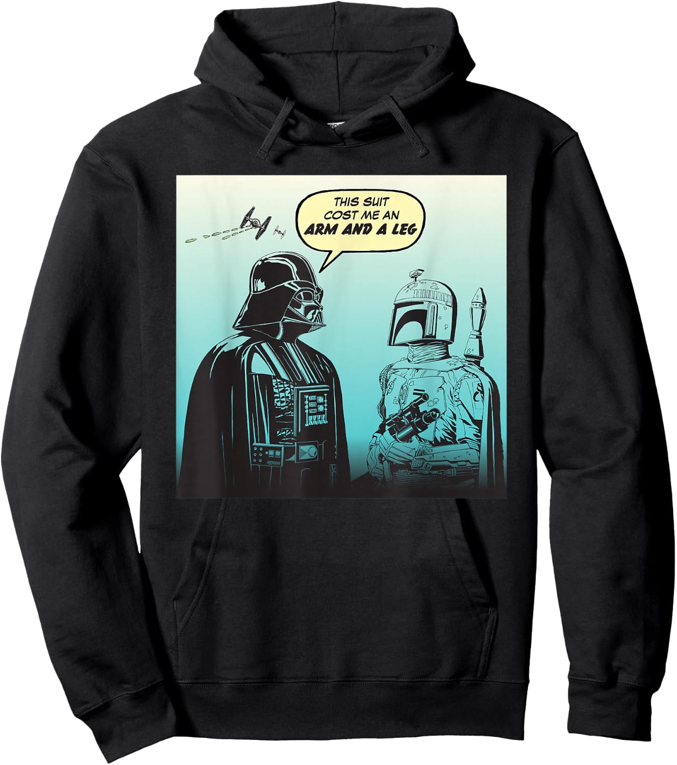 Star Wars Funny Darth Vader and Boba Fett Comic Hoodie - Hoodie | Black